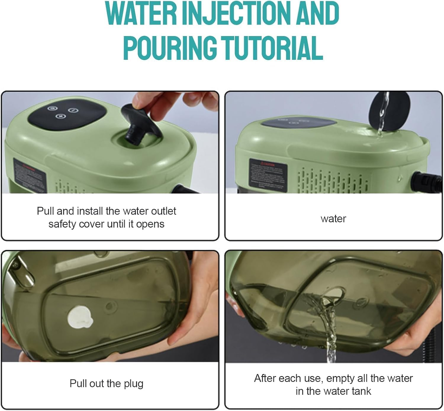 Loxiia Handle Steam Cleaner with 4Pcs Accessories - 2500W High Powerful, 6-Grade Adjustment, 1L Water Tank, Multi-Purpose High Pressure Steam Cleaner for Kitchen, Floor, Bathroom, Window, Car - 4Pcs Green image number 5