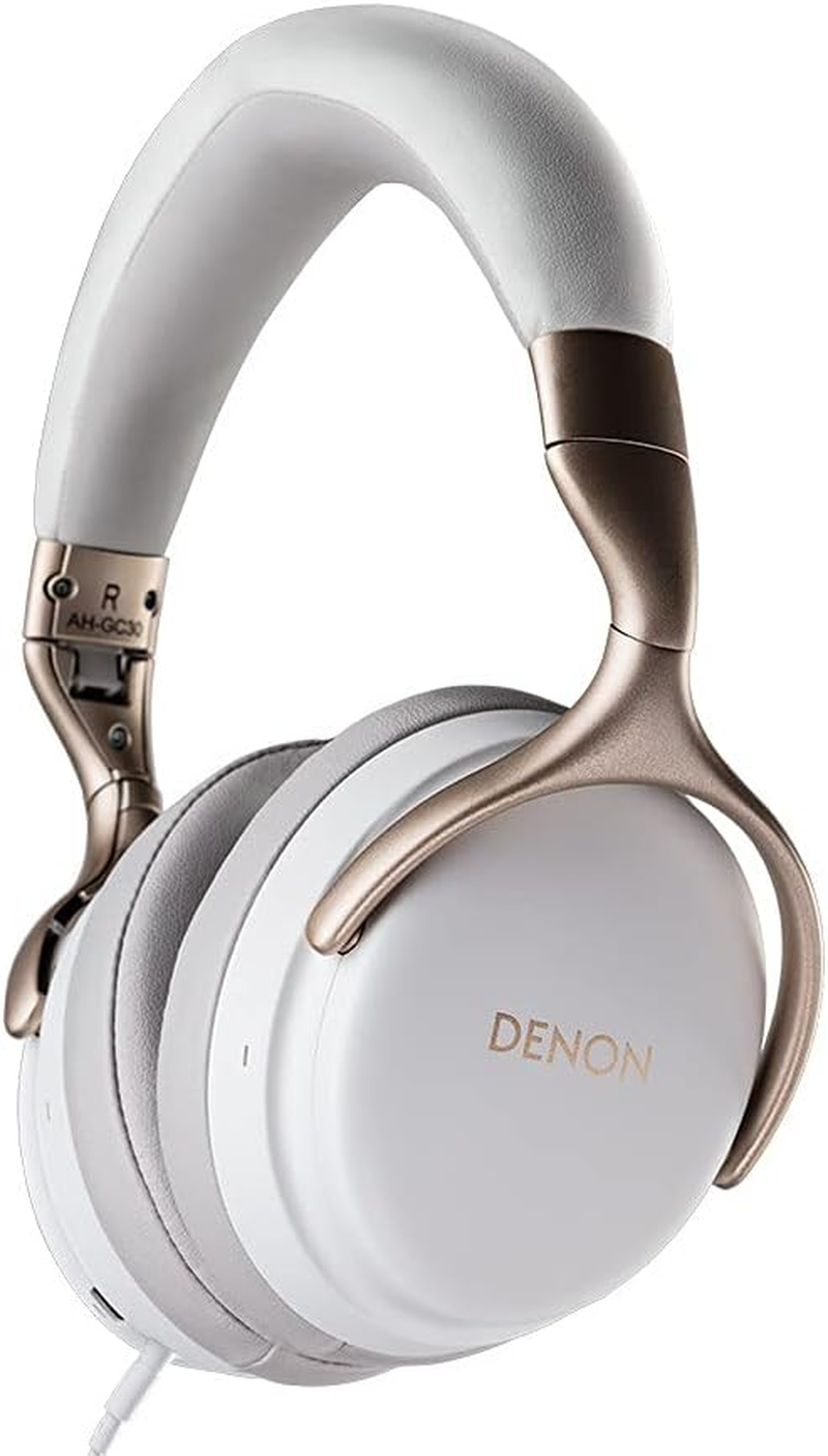 Denon AH-GC30 Over-Ear Wireless Noise Cancelling Headphones, Hi-Res Freeedge Sound, Aptx Hd Bluetooth, up to 20 Hour Battery Life, White image number 5