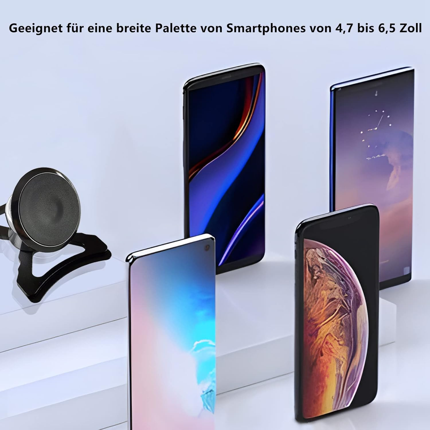 Cookiss Magnetic Mobile Phone Holder Compatible with Audi A3 8P and Audi S3 8P Suitable for Smartphone and GPS with Car Mobile Phone Holder 360 Degree Adjustable View (Black) - Black image number 3