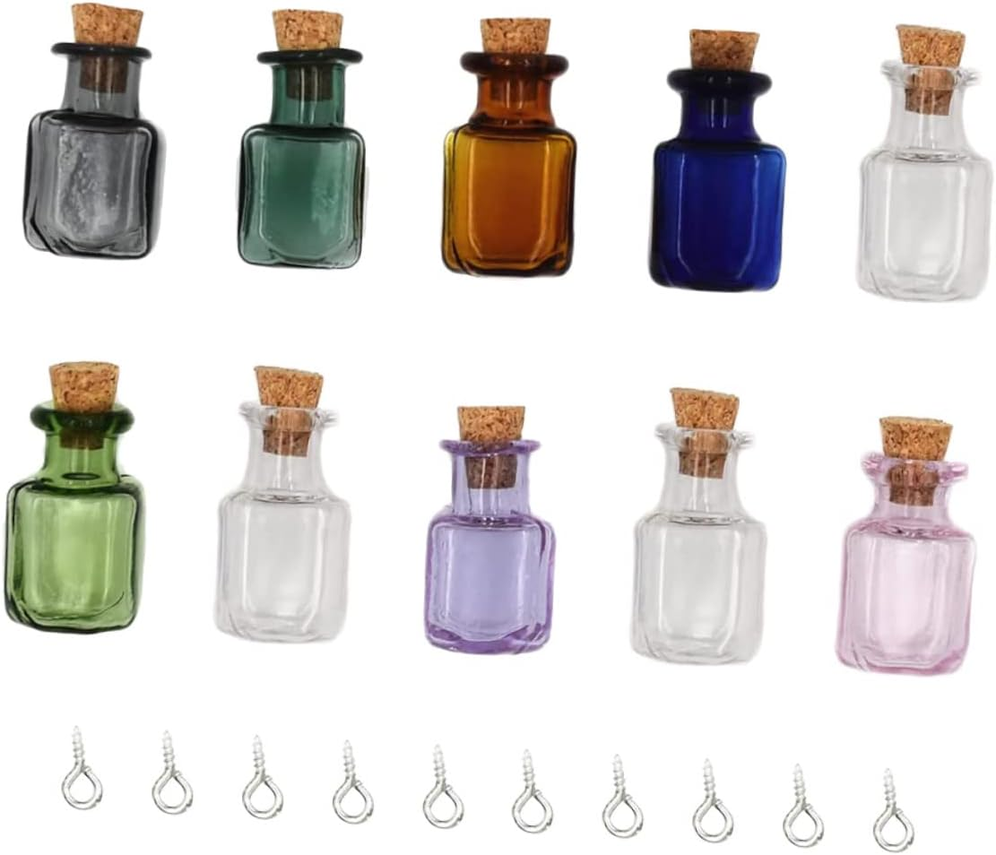 STOBAZA 3Sets Mini Glass Bottle with Lid Creative Glass Jars for Decor Storage Diy Present with Cork Stopper 10Pcs*3