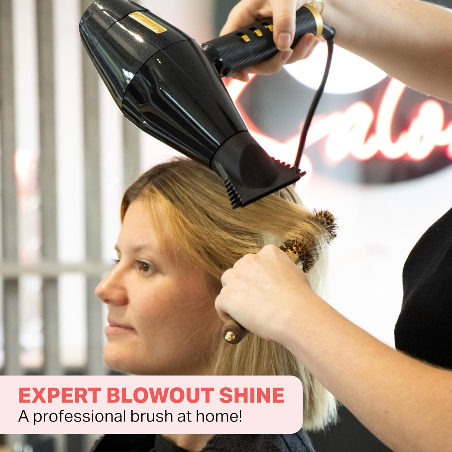 Olivia Garden Expert Blowout Shine &ndash; Gold & Brown - 20 - Ceramic Coated round Brush for Smooth Blowout, Frizz-Free Hair & Radiant Shine image number 4