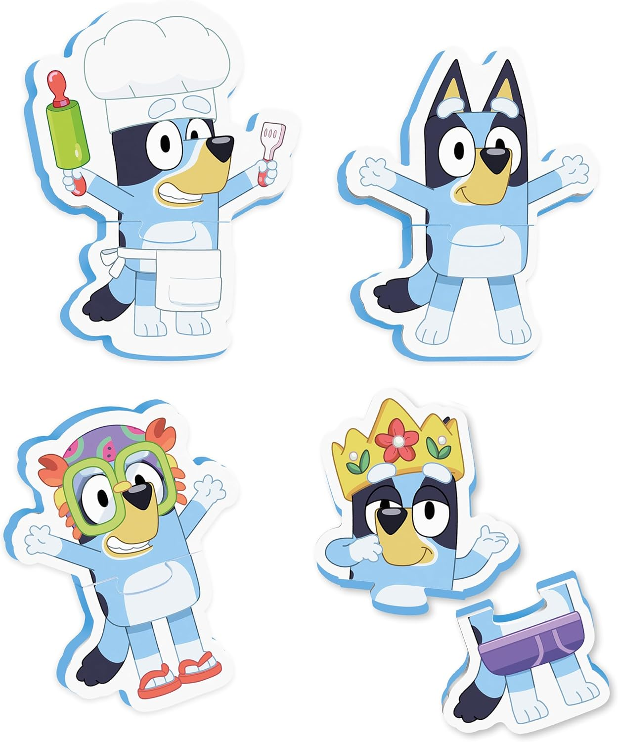 TOMY Toomies Bluey Bath Puzzle &ndash; 8-Piece Foam Jigsaw Puzzle Set with Mix & Match Bluey Poses, Soft Baby Bath Toys, Non-Toxic and Water-Friendly, Includes Mesh Storage Bag with Suction Cups, 18+ Months image number 3