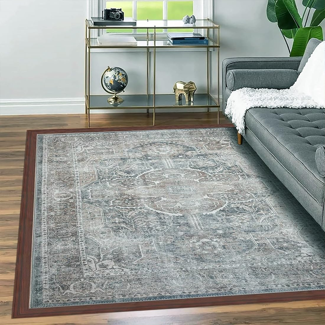 10 Ft Floor Transition Strip,Peel and Stick Floor Divider Strip,Self Adhesive Vinyl Floor Transition Strip,Floor Flat Divider Strip for Joining Floor Gaps,Threshold Cover (Black Walnut) - Dark Gray image number 3