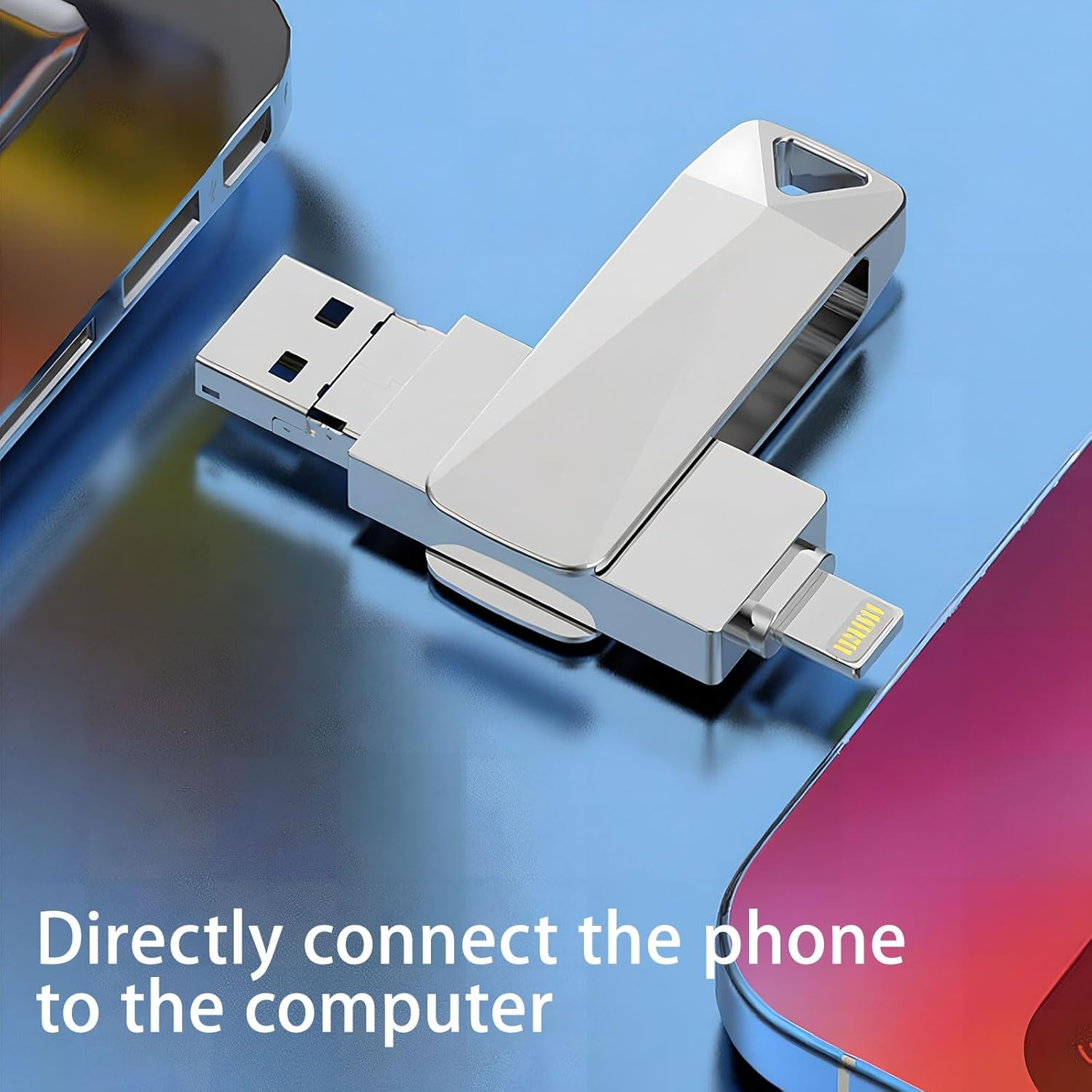 4-In-1 USB Drive, 2TB Iphone USB Stick, USB Flash Drive, External Storage USB 3.0 Memory Stick Thumb Drive, Compatible with Iphone/Pc/Ipad/Android/More Devices image number 3