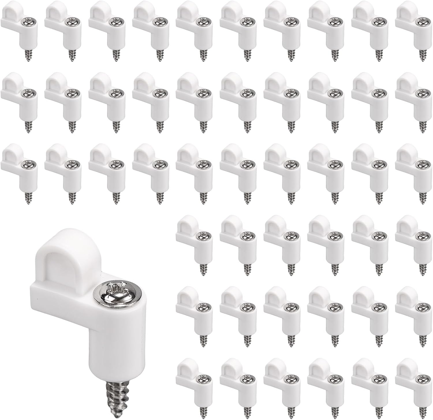 48Pcs 3/8In Window Screen Clips with Screws, Durable Nylon Diecast Door Glass Secure Fasteners Winter Window Screen Retainer Clip for Storm Windows Storm Panels Hardware (Black)