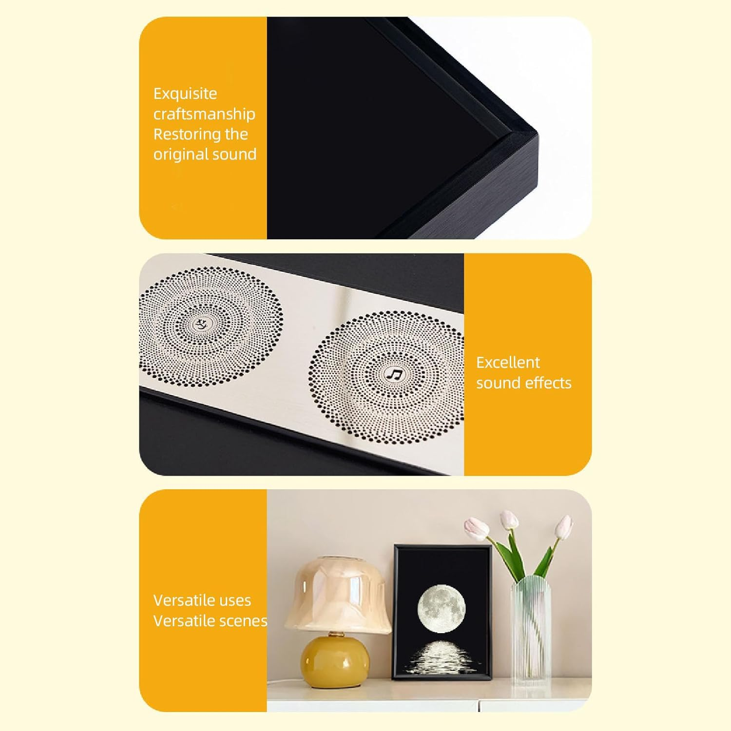 2 in 1 BT Speaker, Moon Night Light Speaker, 3Wx2 Amplifier Modules, Cozy Starlight Illumination, USB Powered, Ideal Bedroom Living Room with BT Speaker image number 5