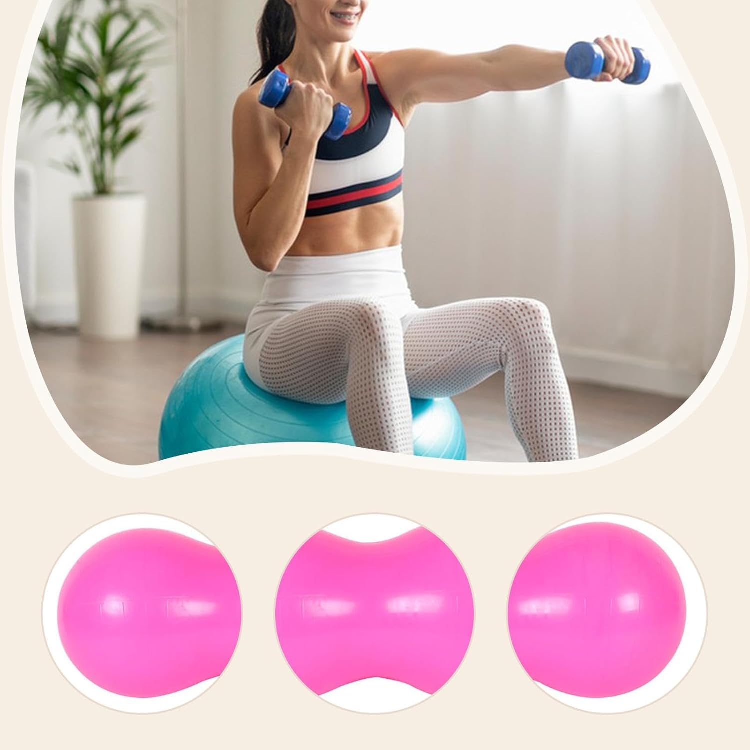 Peanut Yoga Ball Chair Flexible Seating Ball Home Gym Coordination Core Training Workout Sensory Toy Thickened with Pump