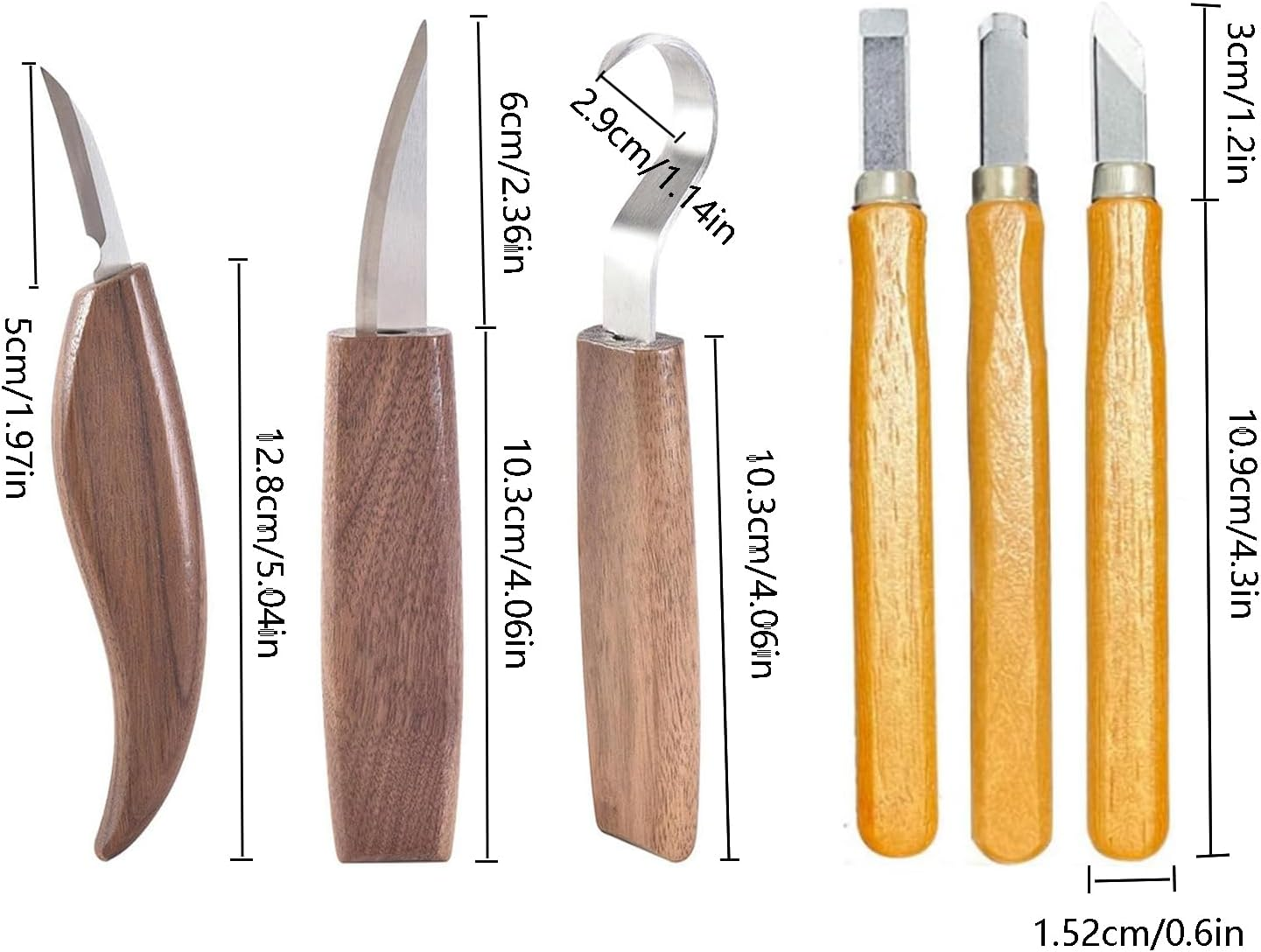Taicols Wood Carving Knife Set, Wood Carving Whittling Knife Kit, Wood Carving Tools Set Diy Carving Knife Set Wood Carving Knife Set Chip Carving Knife Kit Cut Resistant Gloves Carving Hook Knife image number 5