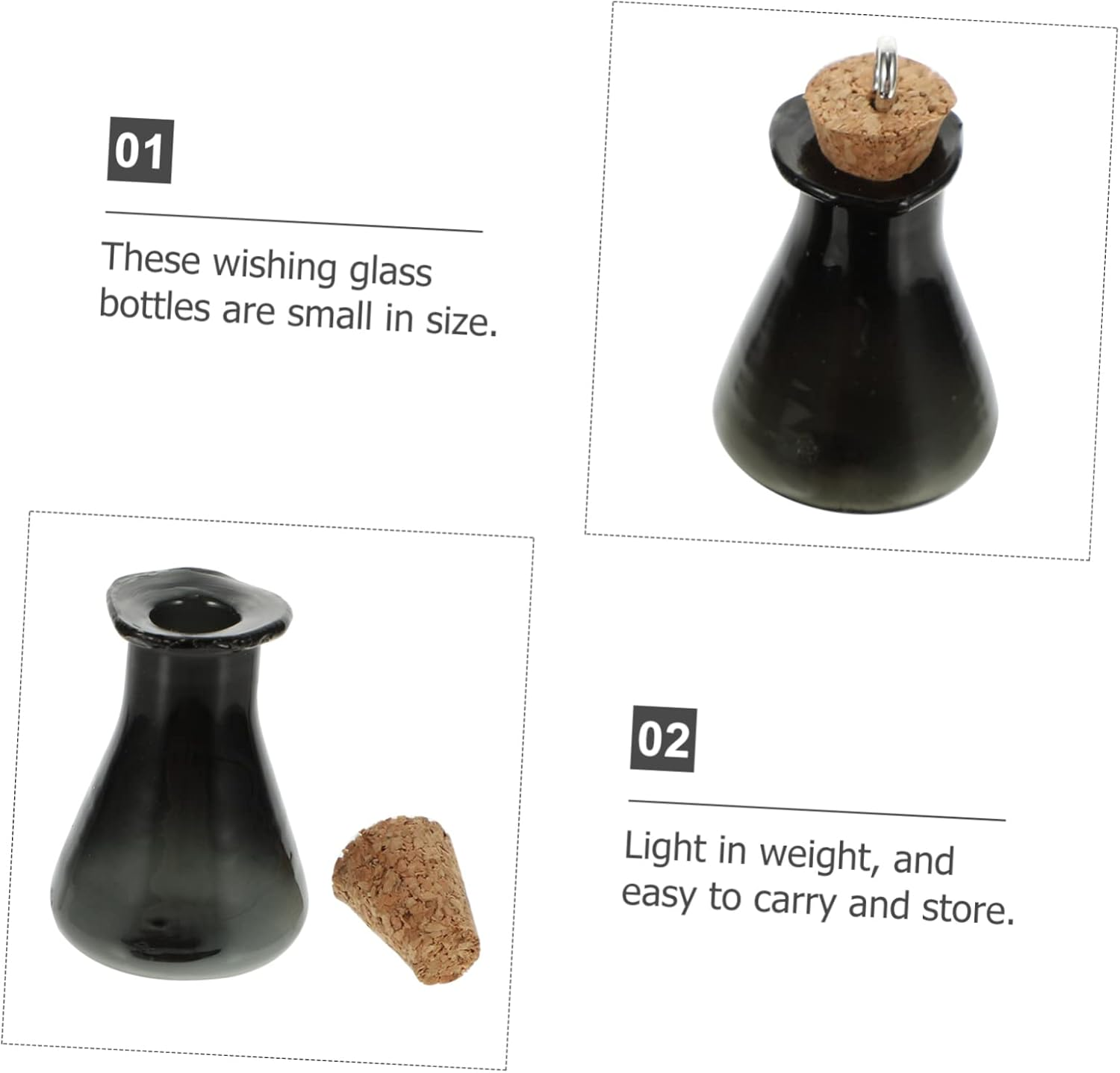 Mini Glass Bottle DIY Wishing Bottles Set of 8 Creative Decorative Accessories Air Purifying Home Decor