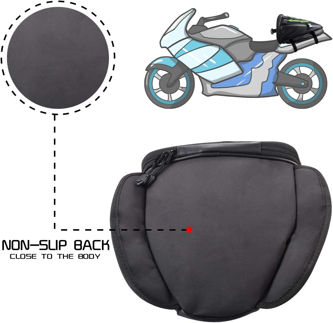 Katur Motorcycle Backseat Tank Bag Multifunctional Waterproof PU Leather Storage Saddle Bag Motorbike Rear Seat Super Light Tail Accessories Bags -Black image number 6