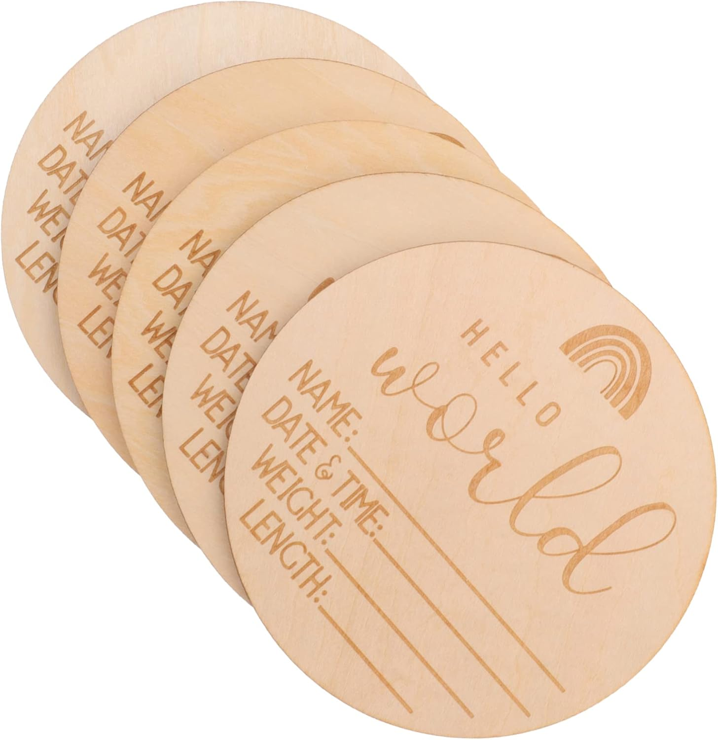 5Pcs Newborn Announcement Sign Birth Memory Cards for Monthly Growth Tracking Smooth Edges Photo Props Newborn Shower Present image number 5