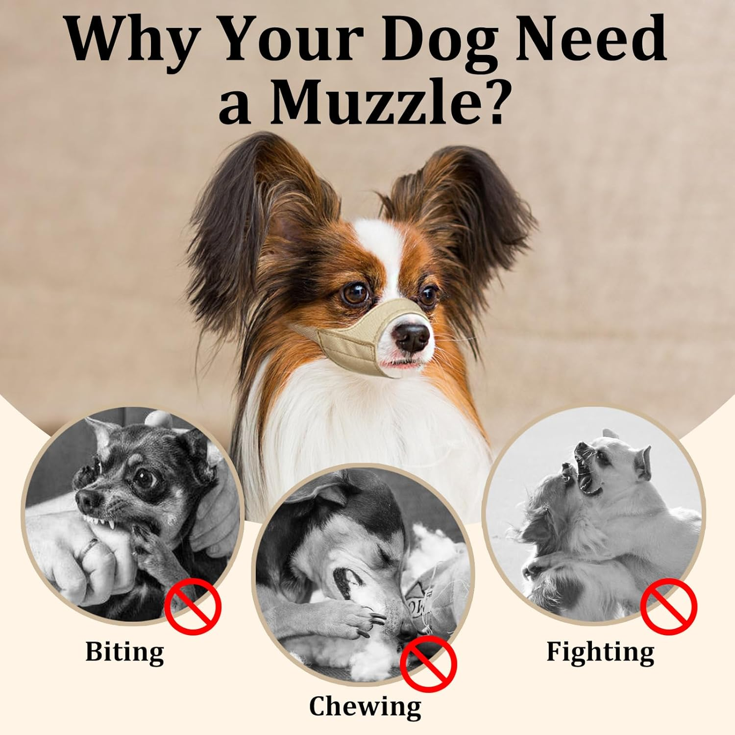 Mayerzon Short Snout Dog Muzzle, Small Muzzle for Chihuahua Shih Tzu American Bully Boxer Puppy, Soft Fabric Muzzles for Grooming Vet Visits, Prevent Biting Chewing Fighting image number 1