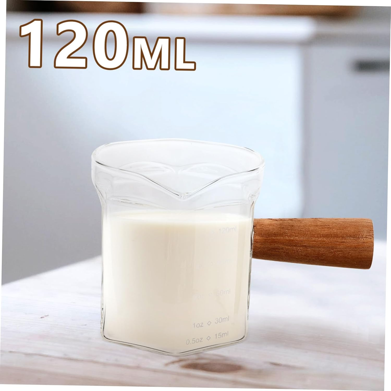 ABOOFAN Glass Milk Measuring Cup for Espresso Scale for Home Coffee Brewing and Milk Frothing