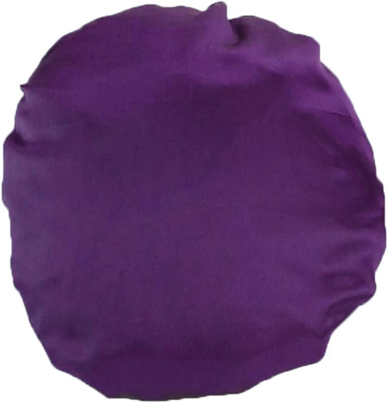 COMVIP Women Solid Satin Bonnet Sleeping Soft Hair Turbans Caps A: Purple