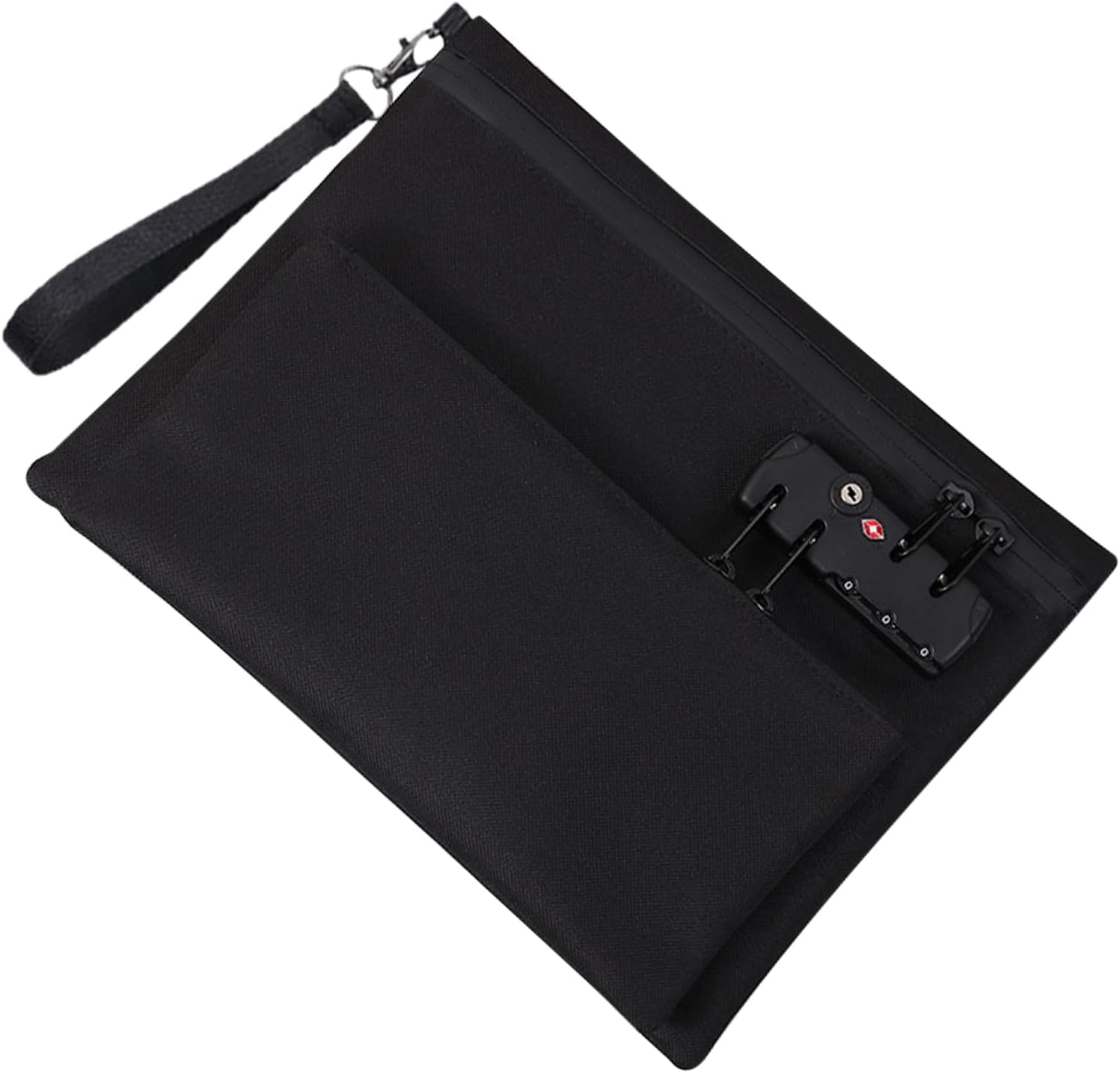 Krmoau Wallet with Zip and Lock - Zip Pocket - Double Layer Security Wallet for Secure Storage of Cash, Documents and Passports for Travel, Business - Black image number 4