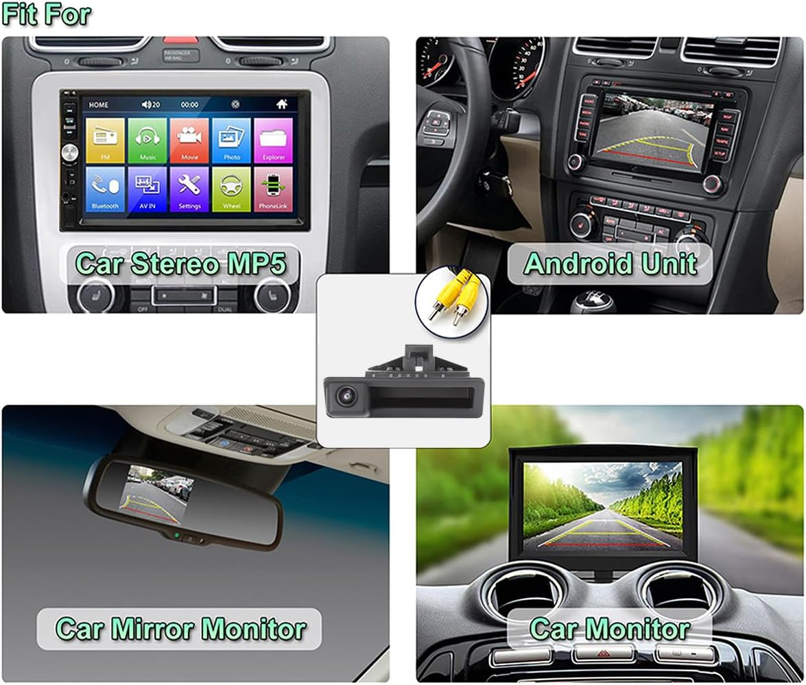 Greenyi AHD 720P Vehicle Backup Camera for BMW E82 E88 E84 E90 E91 E92 E93 E70 E60 E61 E39 3 5 X5 X6, Car Rear View 170 Fisheye Lens IP68 Waterproof Trunk Handle Camera image number 3