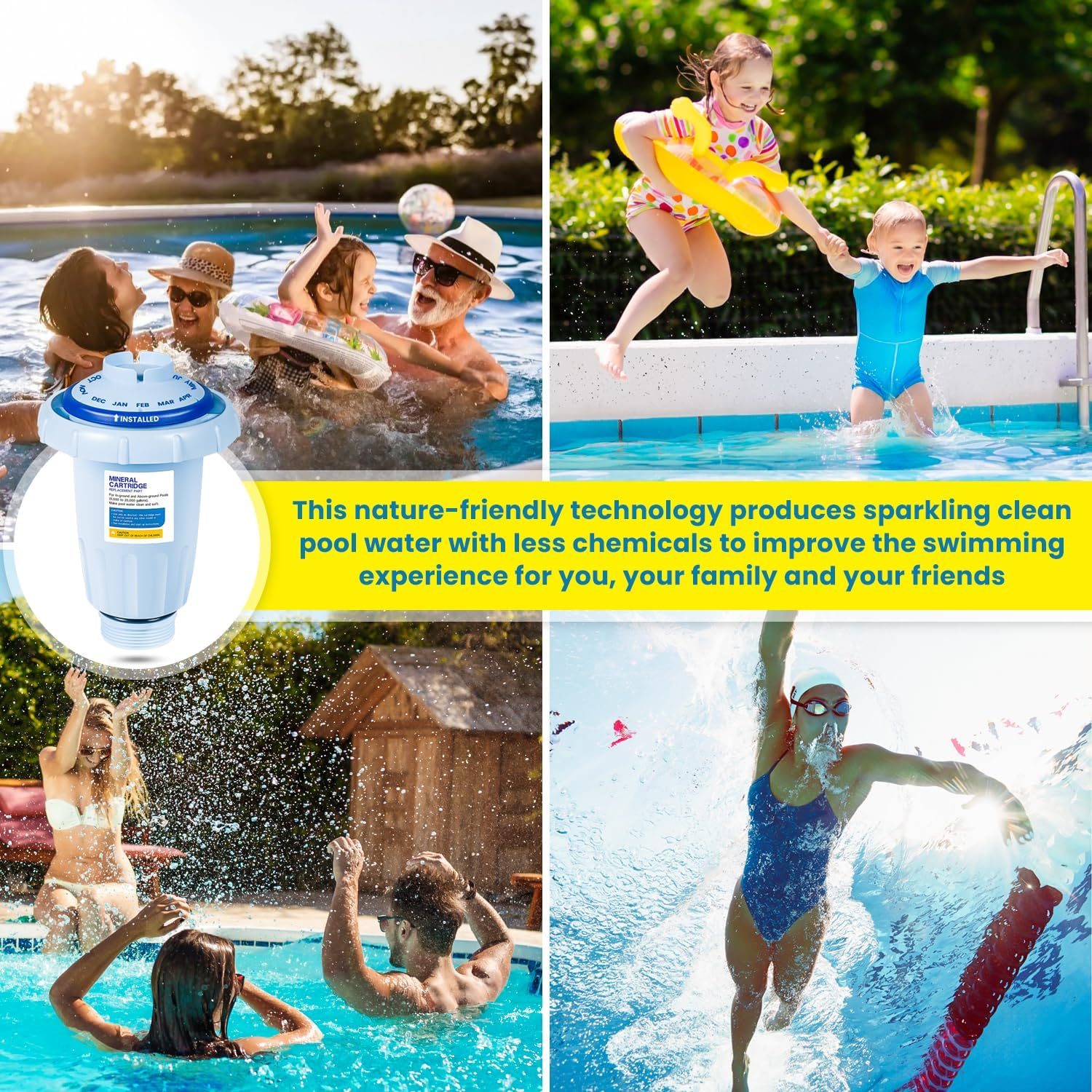 Replacement for Zodiac Nature2 Express Mineral Cartridge W28175 W26775 Vessel System W20176 W20171 W20086 W20080 In-Ground & Above-Ground Swimming Pools up to 30,000 Gallons New Upgraded image number 1