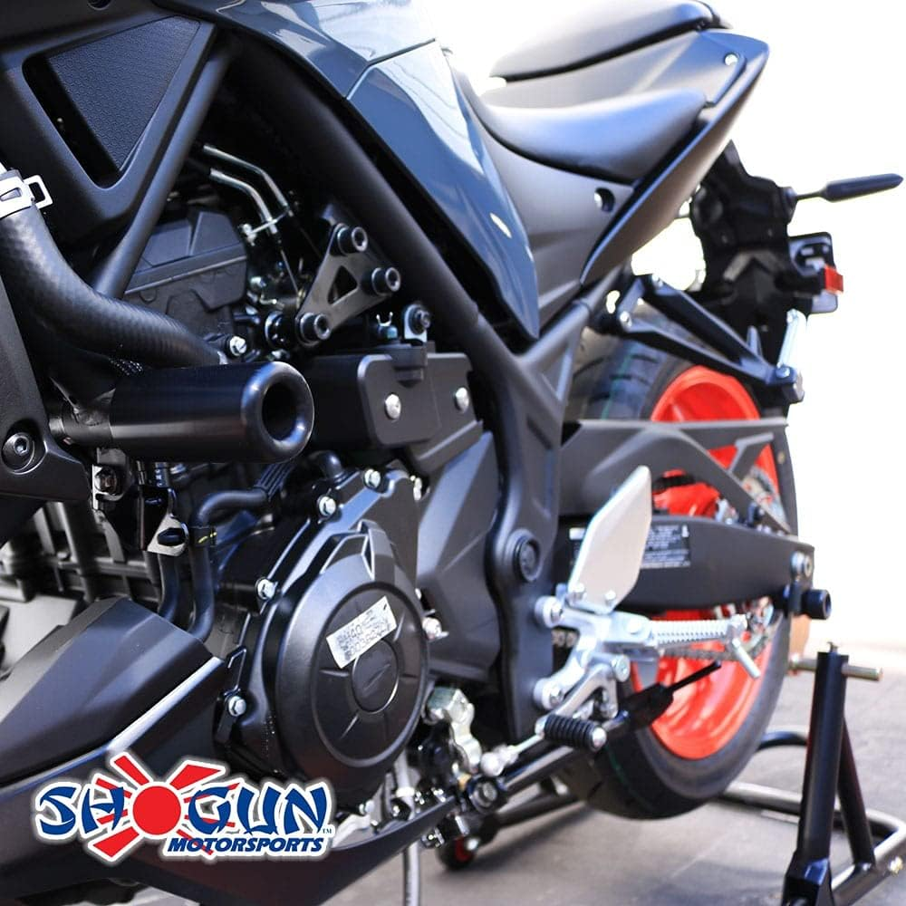 Shogun USA Made Yamaha MT-03 MT 03 MT03 2016 2017 2018 2019 2020 2021 2022 2023 2024 2025 NO CUT Complete Kit Includes Bar Ends Swing Arm Spools and Frame Sliders Black - 755-6149 image number 6