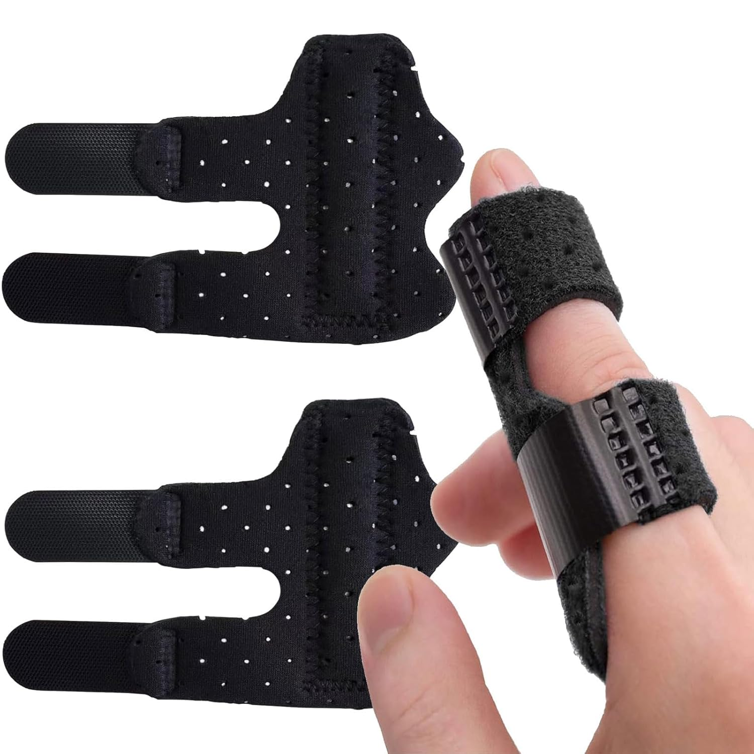 KOZTOL Finger Splint, 4Pcs Finger Brace Support Stabilizer, Adjustable Finger Brace for Index, Middle, Ring Fingers Straightening Arthritis Knuckle Immobilization image number 3