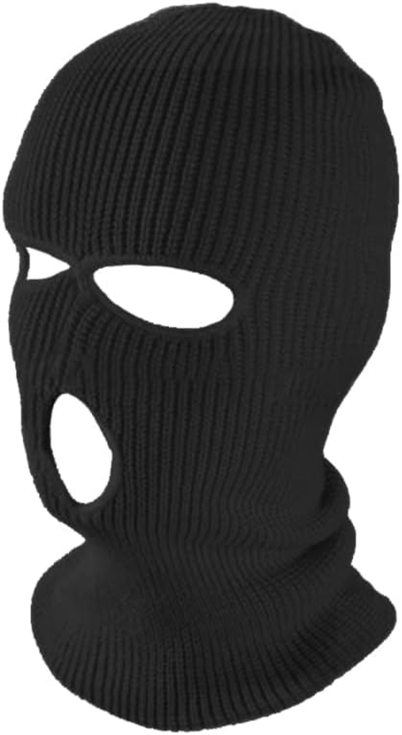 TOPTIE 3 Hole Balaclava, Double Knitted Windproof Breathable Balaclava for Men Women Knit Hat