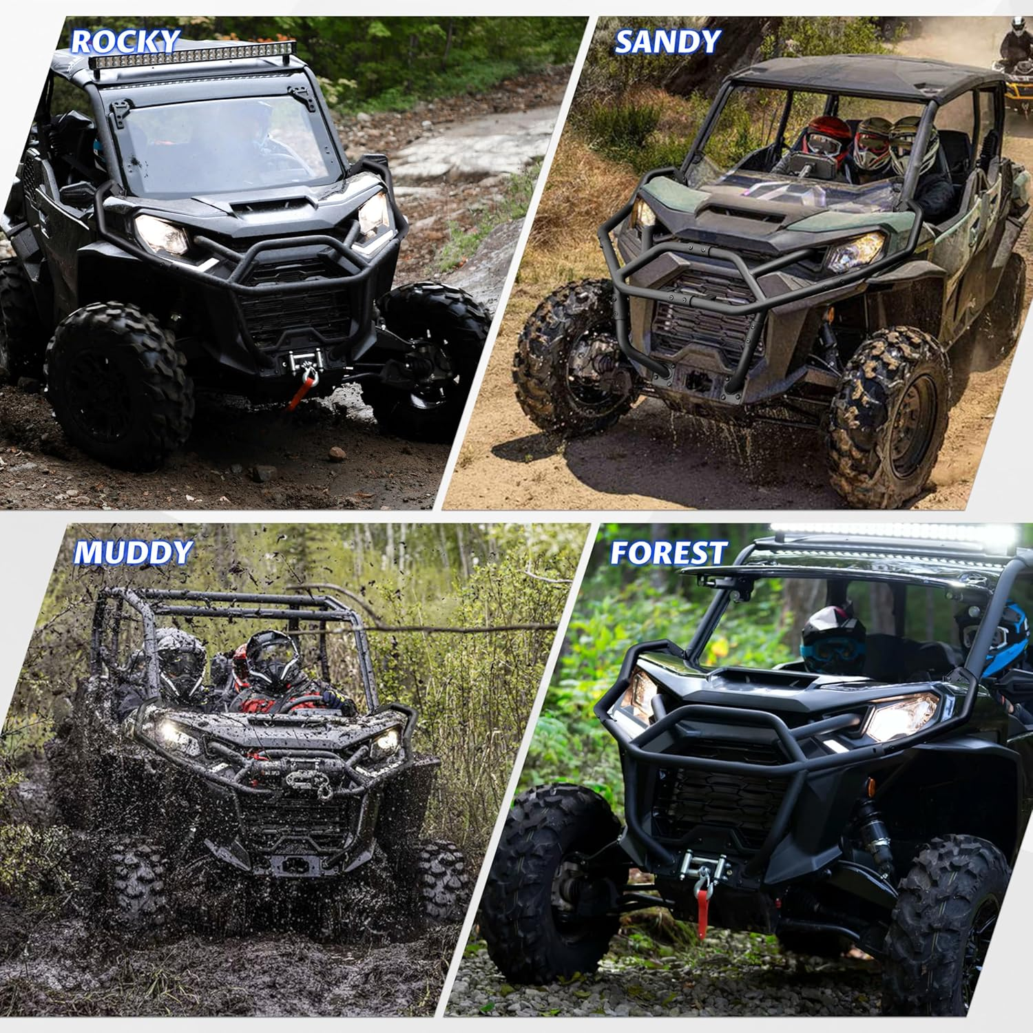 SAUTVS Heavy-Duty Steel Front Corner Protectors for Can Am Commander, Combined Side Bumper Bar Protector for Can-Am Commander & Max 2021-2025 Accessories, OEM#715006807 Replacement, Pair image number 3