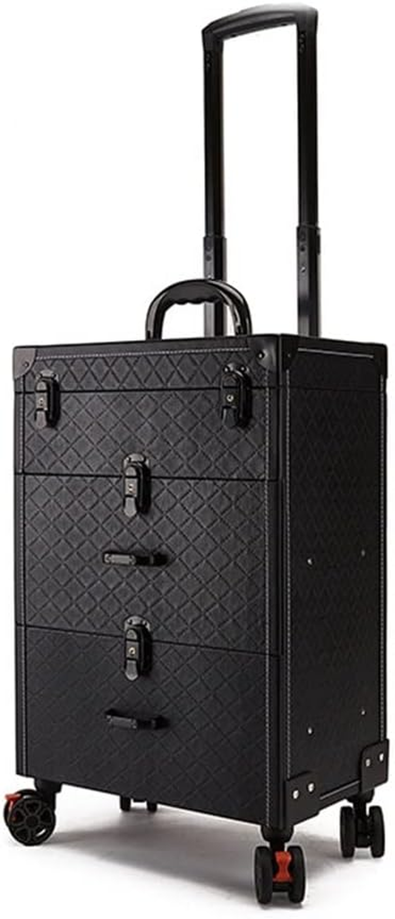 Trolley Makeup Box Universal Wheel Makeup Dresser Beauty Trolley Suitcase Rolling Suitcase Cosmetic Bag (Color : Black, Size/1255 image number 3