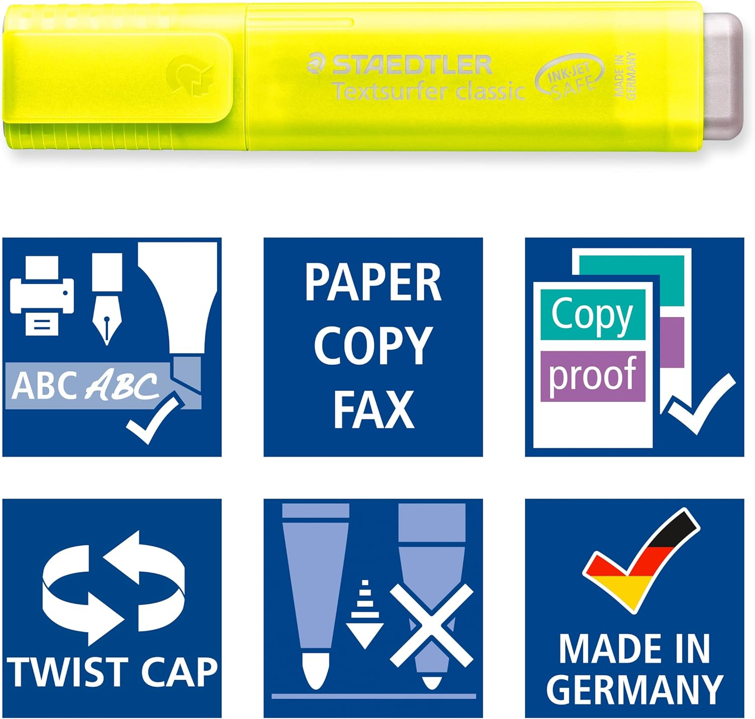 Staedtler Inkjet Safe Highlighter Textsurfer Classic, Assorted, Wallet of 6, (364 P WP6)
