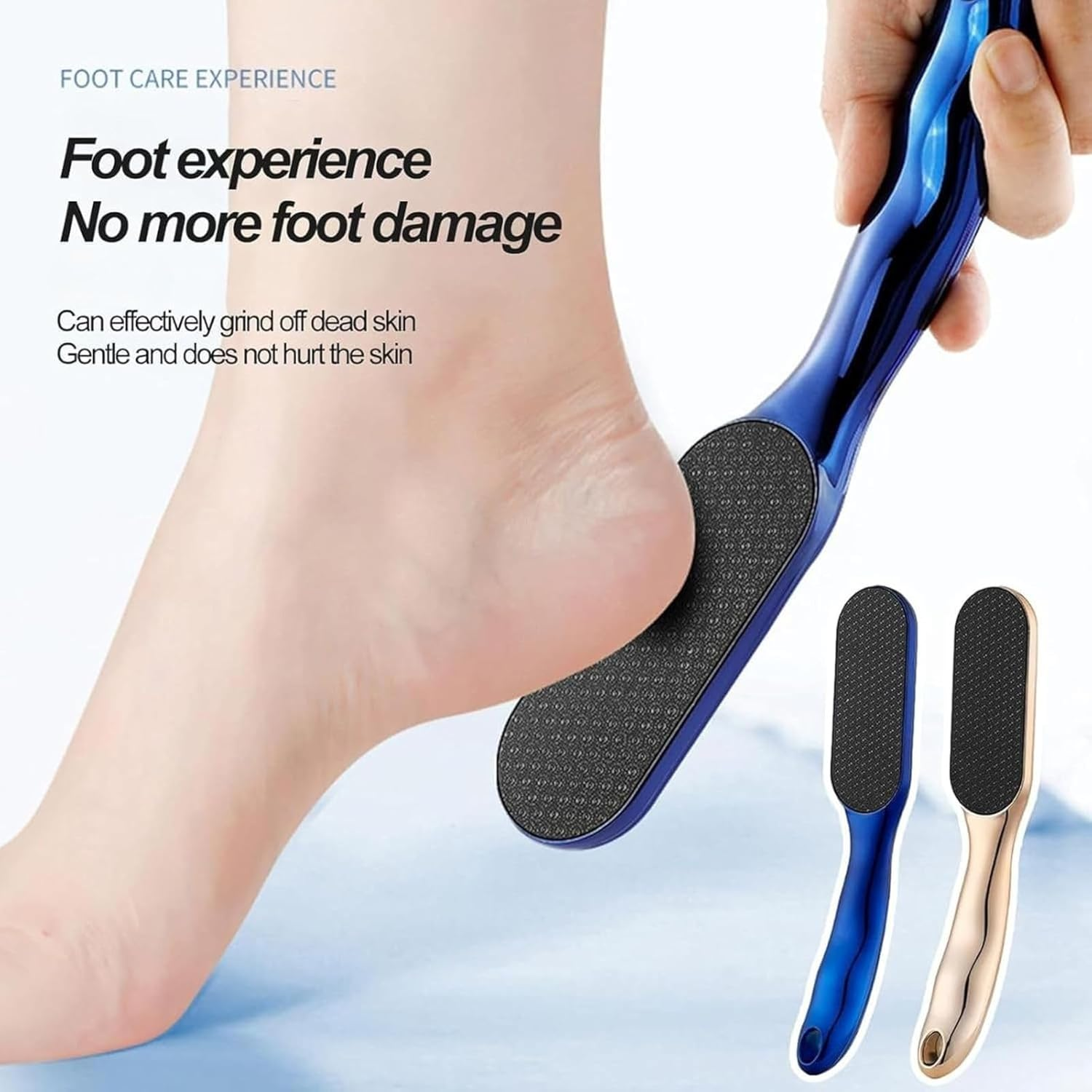 Veinsgrain Foot File,Beyond the Cream - Foot Fetish File,Hard Skin Remover Nano-Glass Foot File,Foot Scrubber,Foot Exfoliator Tool,Effortless and Pain-Free Experience (Gold) - Blue * 2 image number 3