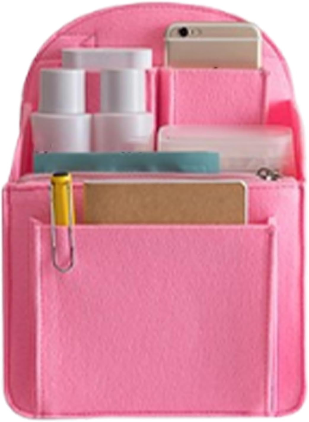 Backpack Organizer Insert - Portable Felt Storage Bag, Tablet Charger Wallet Holder | Effortless Mullti-Pocketless Felt Divider, Lightweight Bag Shaper, Insert