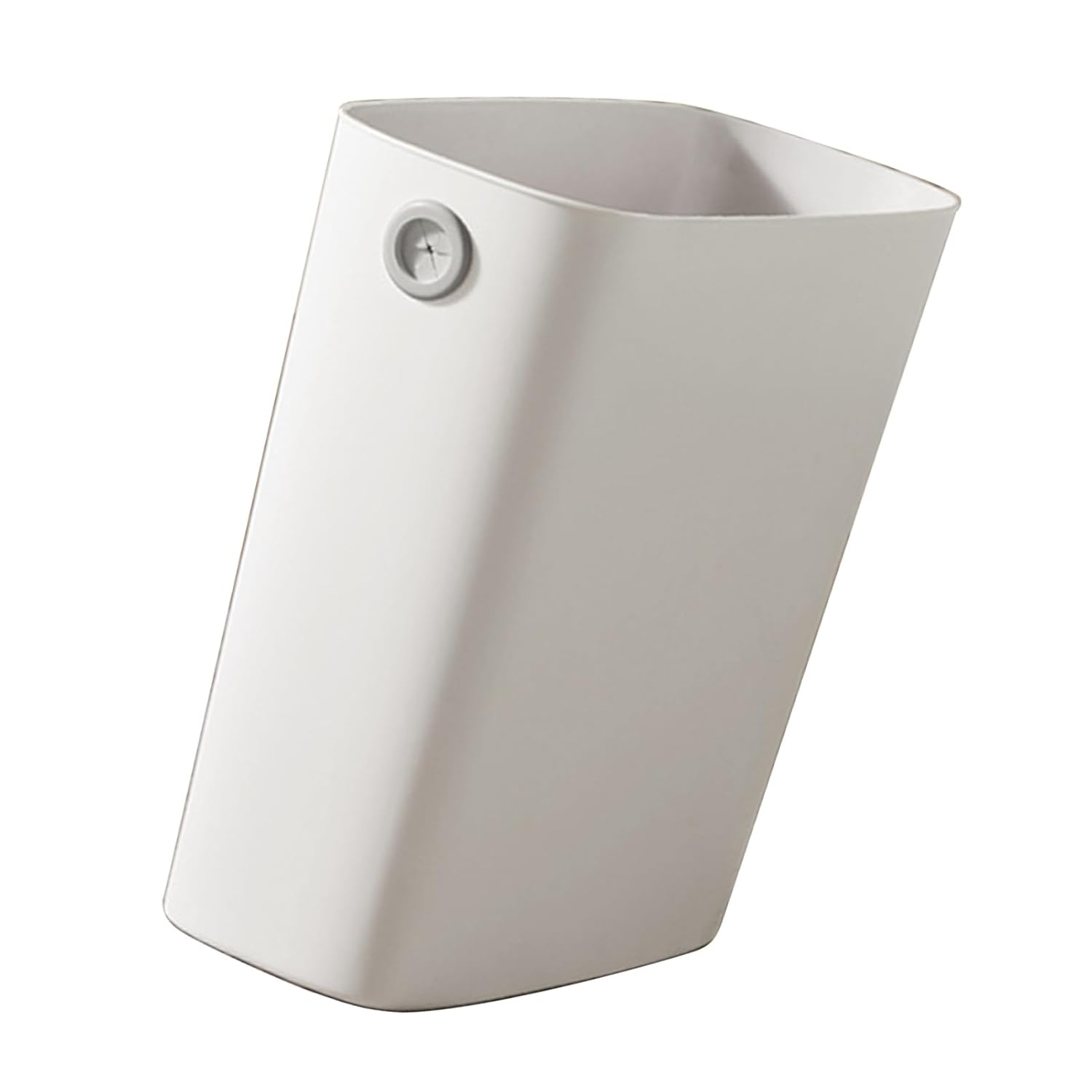 Trash Can, Open Top Waste Bin, Thin for Bathroom (White) image number 2