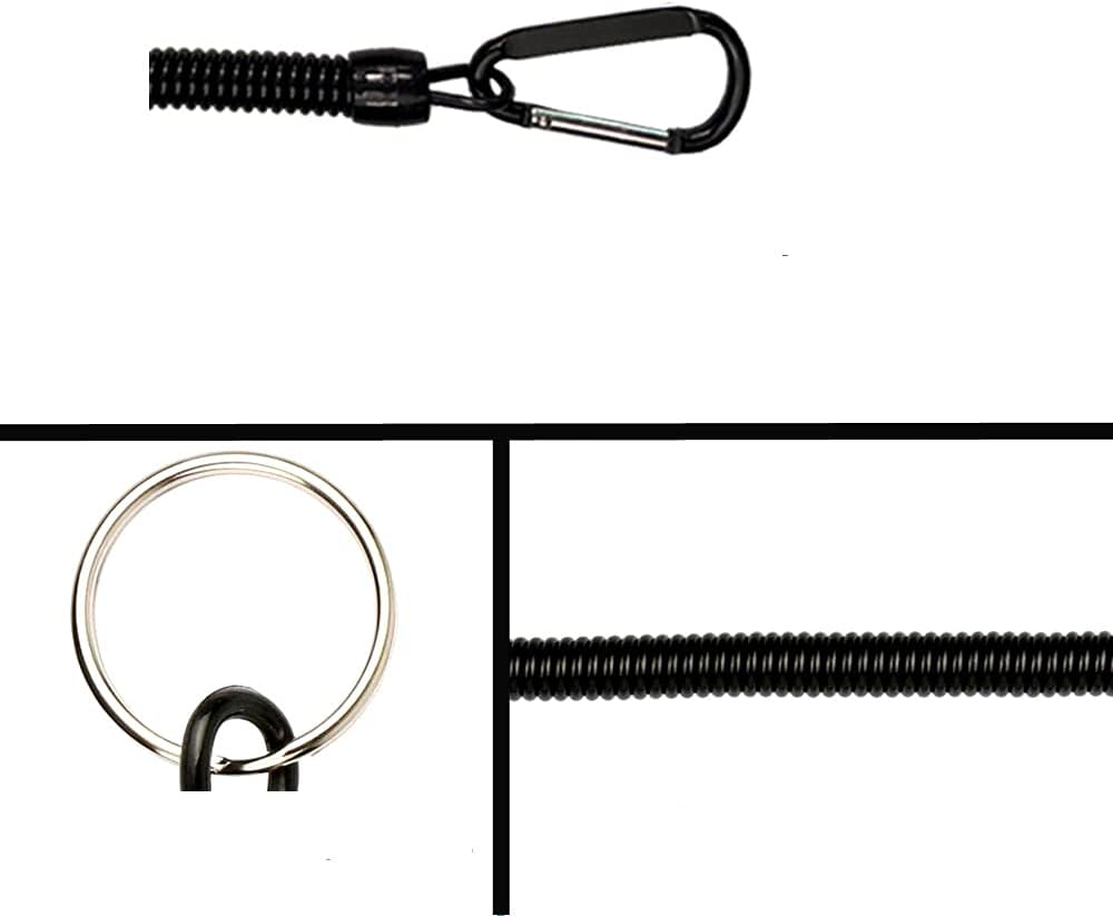 Lanyard Spring Coil Keychain Theftproof Stretchable 6PCS Spiral Key Chain Multicolor Stretch Cord Key Rings with Carabiner image number 4