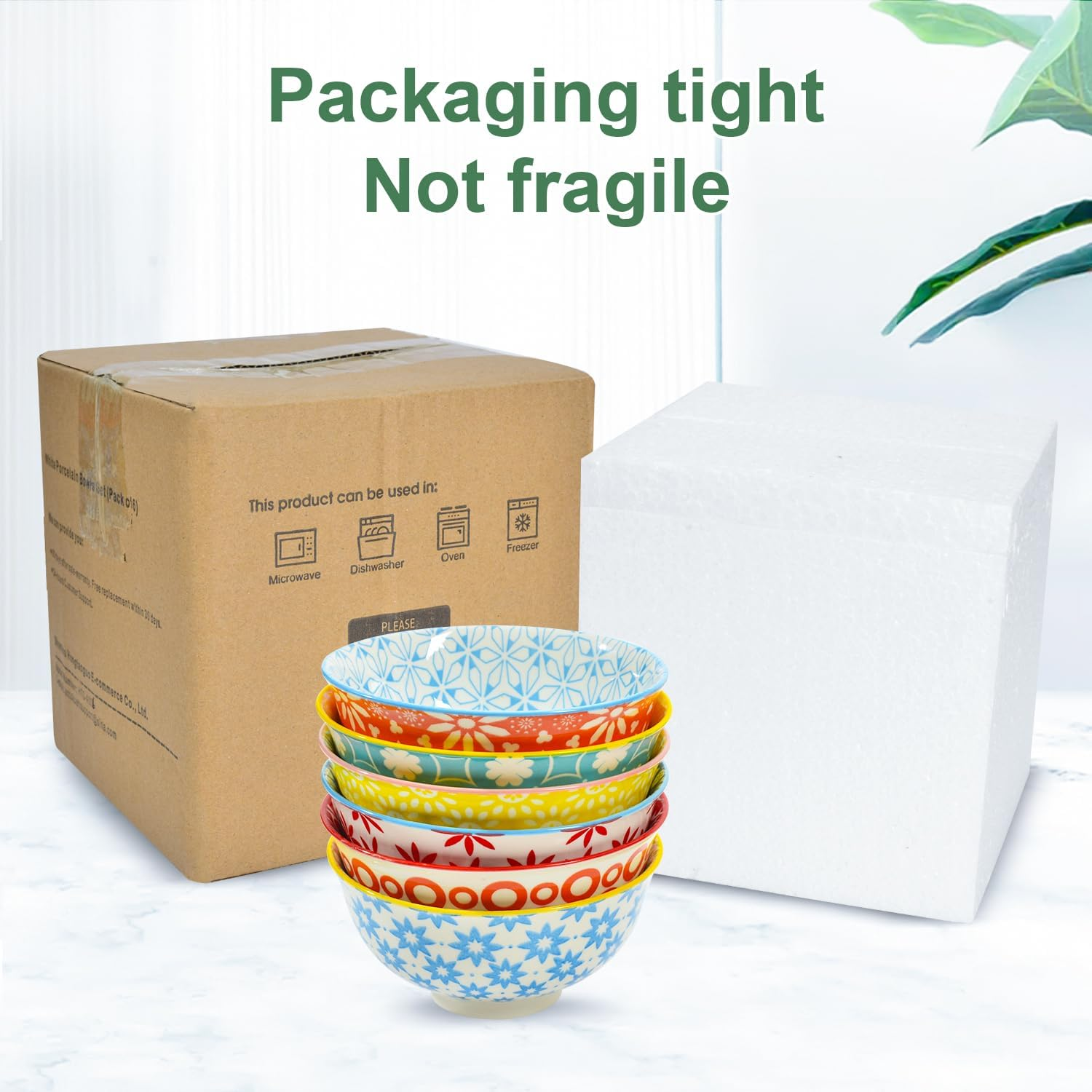 10Oz Colorful Ceramic Bowls,4.7In Small Cereal Bowl Set of 6 for Ice Cream,Dessert,Porcelain Bowl for Dipping, Sauce, Dishwasher Oven Safe image number 3