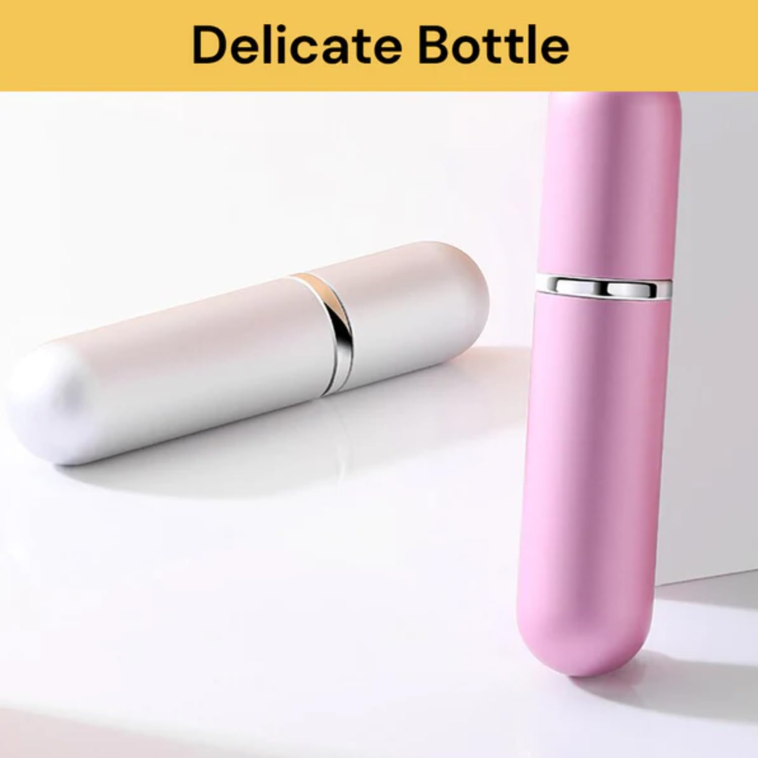 EZONEDEAL Mini Refillable Perfume Portable Atomizer Bottle Refillable Perfume Spray, Refill Pump Case for Traveling and Outgoing 5 ML (Silver) - Rose Gold image number 7