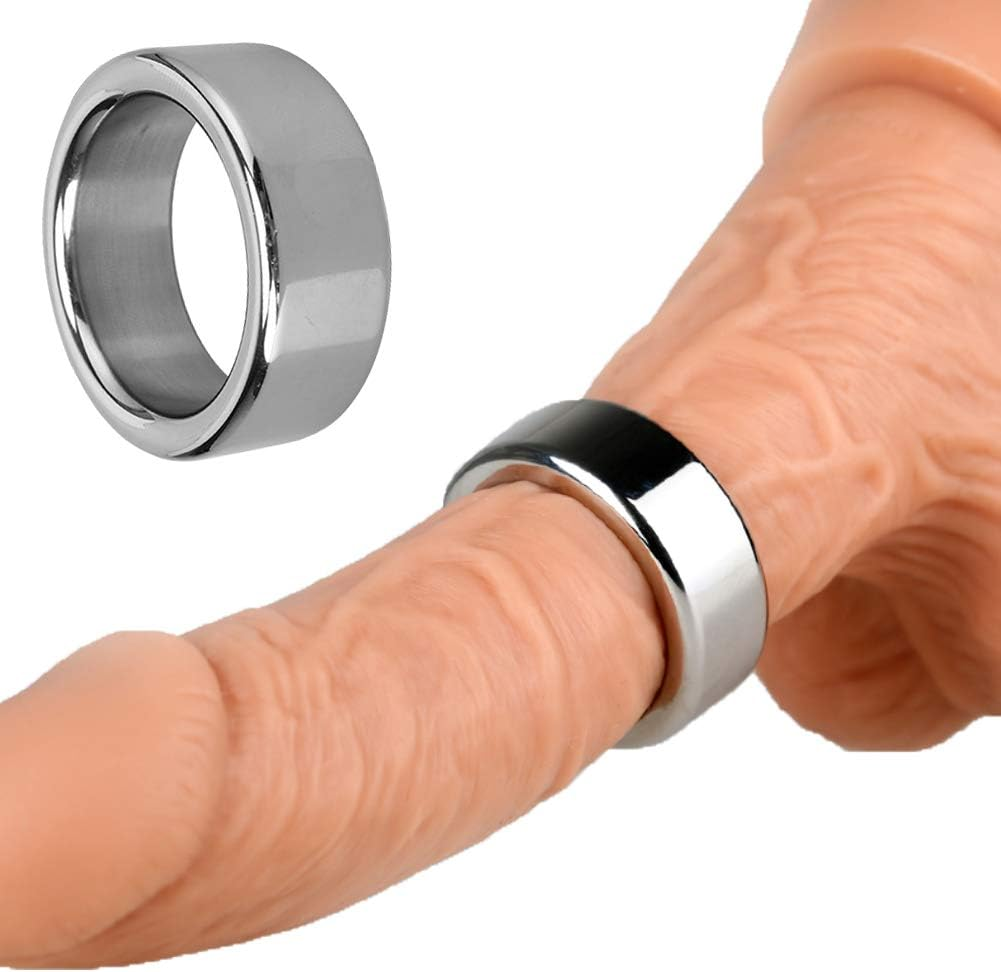 FST Stainless Steel Cock Ring Male Delaying Ejaculation Penis Ring, 1.18'' image number 3