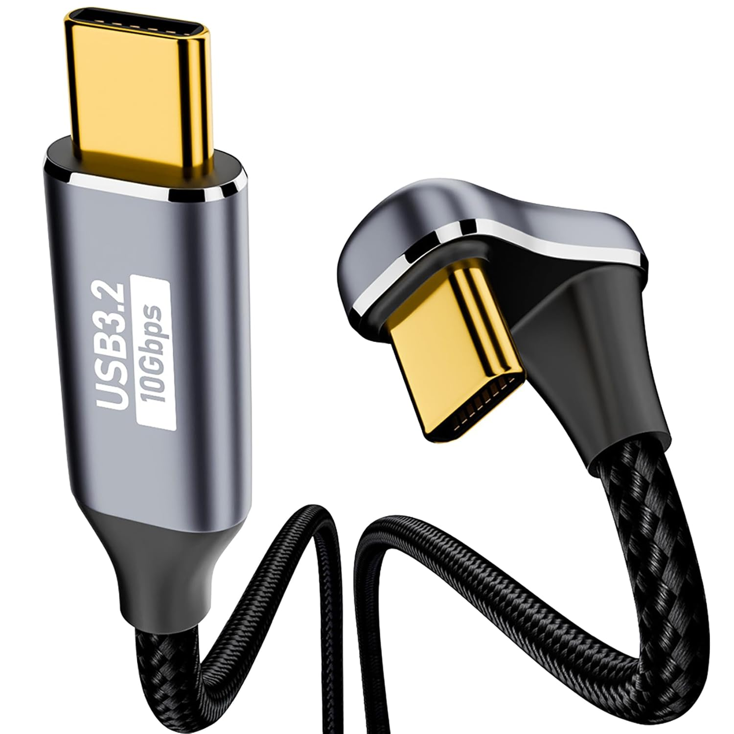 Tunghey 180 Degree U Shape USB C to USB C 3.1 Gen 2 Cable 10Gbps Data Transfer, 4K Video Output Monitor Cable 100W PD Fast Charging, for 15Pro/15Promax/15/15Plus, Ma-Cbook (1.5M)