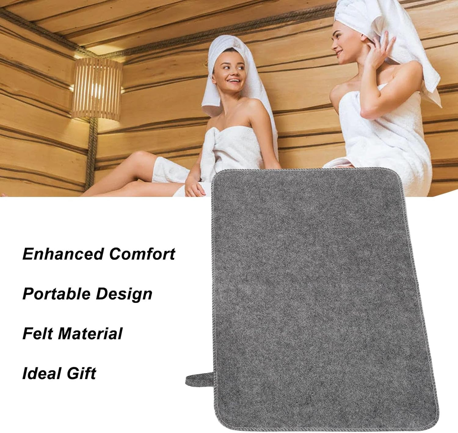 Felt Pad, Strong Water Absorption Sauna Mat for Sauna Bath House Shower Room, SPA Felt Sauna Cushion for Bathing, Steaming, Steam Room, Hot Spring, Breathable Sauna Accessories image number 5