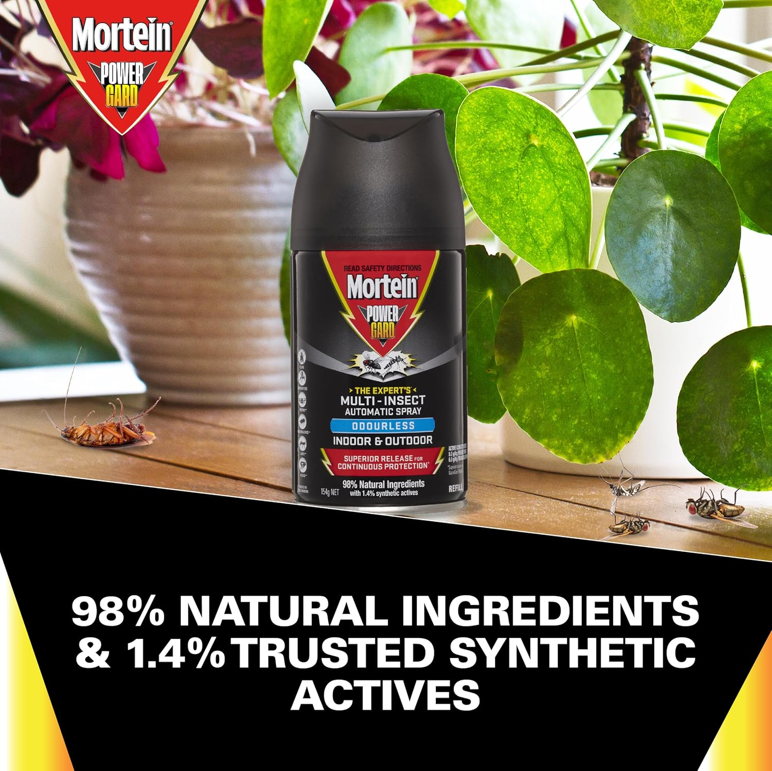 Mortein Powergard Ouderless Multi Insect Auto Spray Refill 154 G