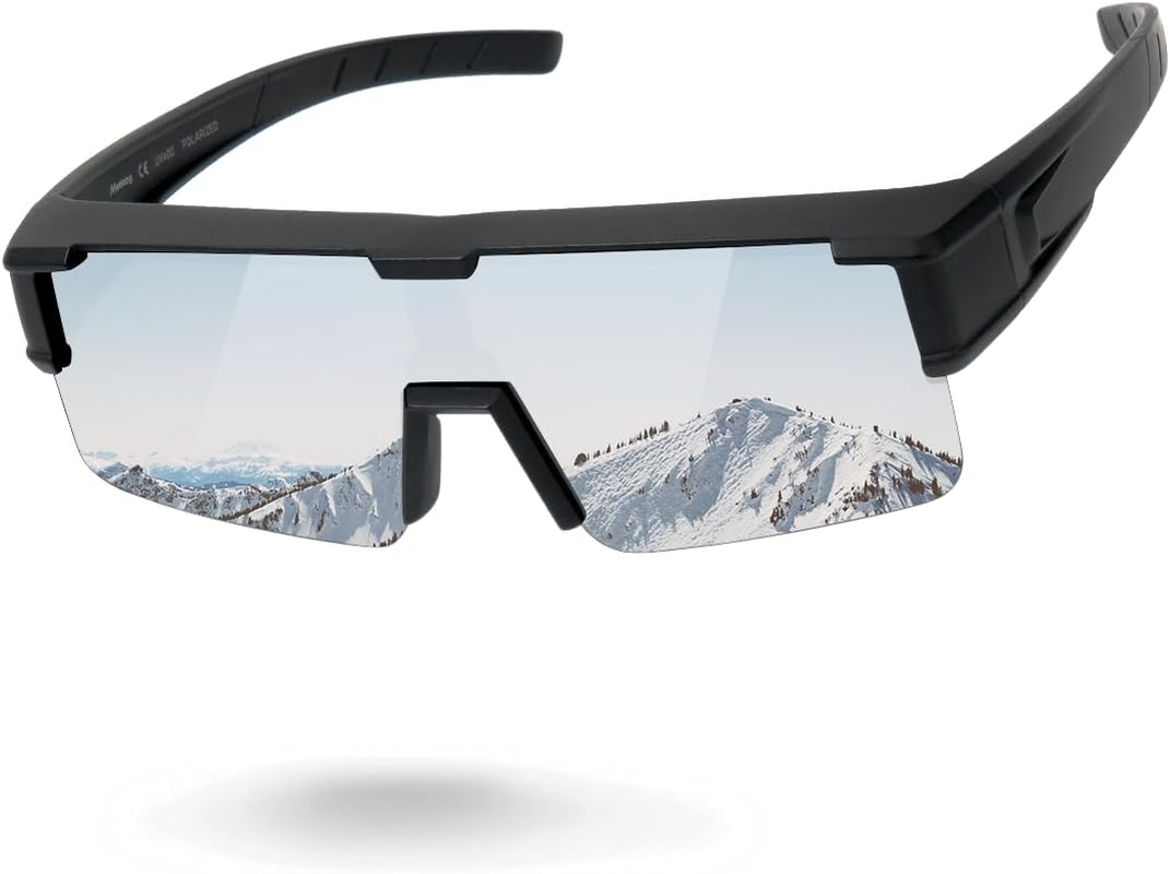Meeloog Polarized Fit over Glasses Sunglasses for Men Women, UV Protection Sports Wrap around for Driving Cycling Fishing image number 3