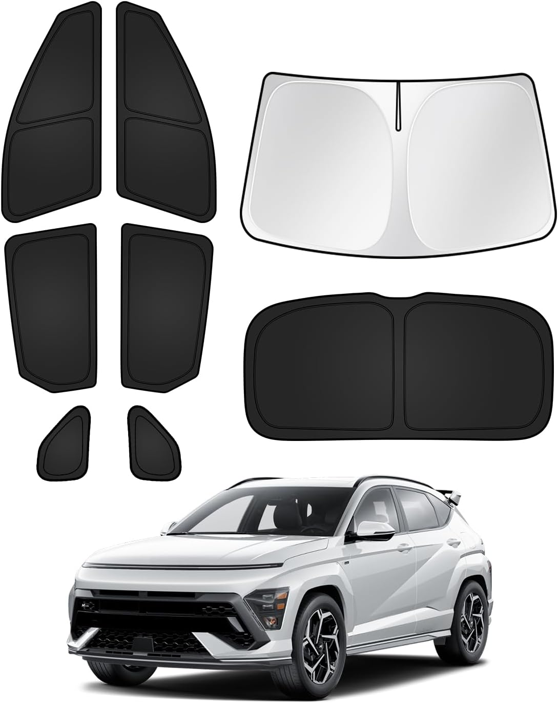 Canvcle Sunshades for 2024 2025 2026 Toyota Land Cruiser Prado 250 Accessories Windshield Sun Shade Side Rear Window Shade Cover Sun Visor Shield Privacy Protection Keep Vehicle Cool Black 8PCS image number 5