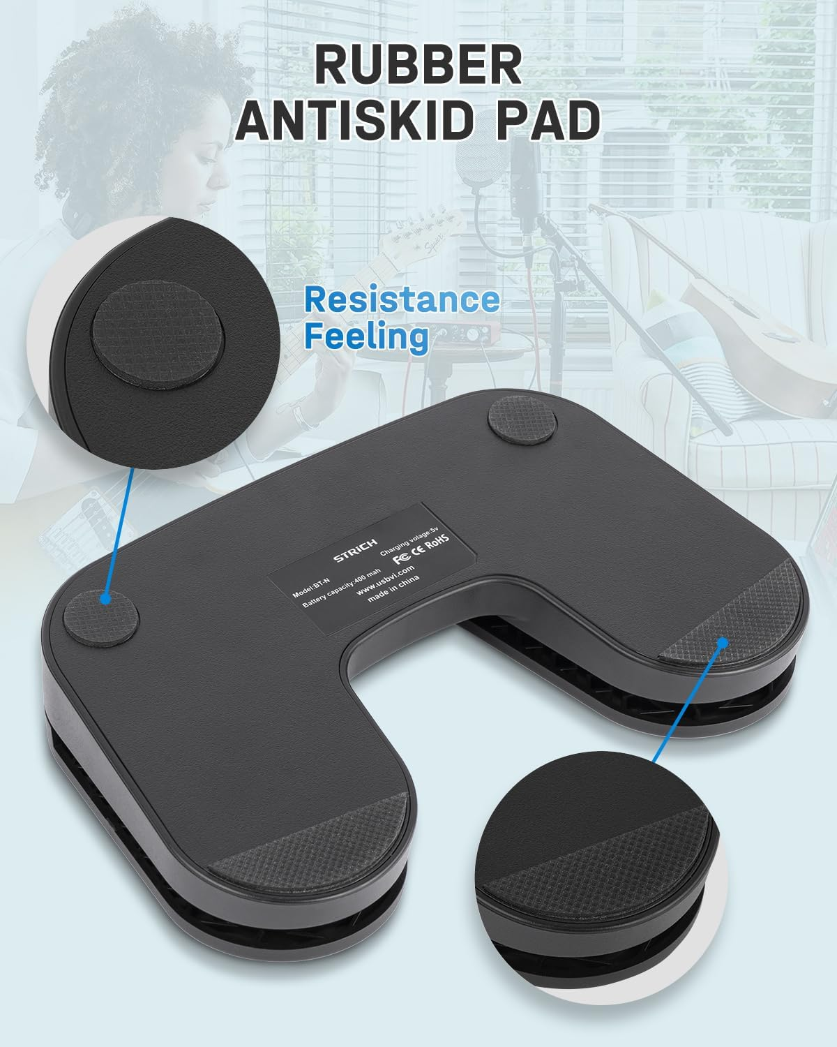 Wireless Page Turner Pedal for Ipad, STRICH Rechargeable Music Page Turner Pedal, USB Silent Foot Pedal for Tablets Smartphones Ipad Pro Multimedia Platforms PC, SPT-10 image number 1