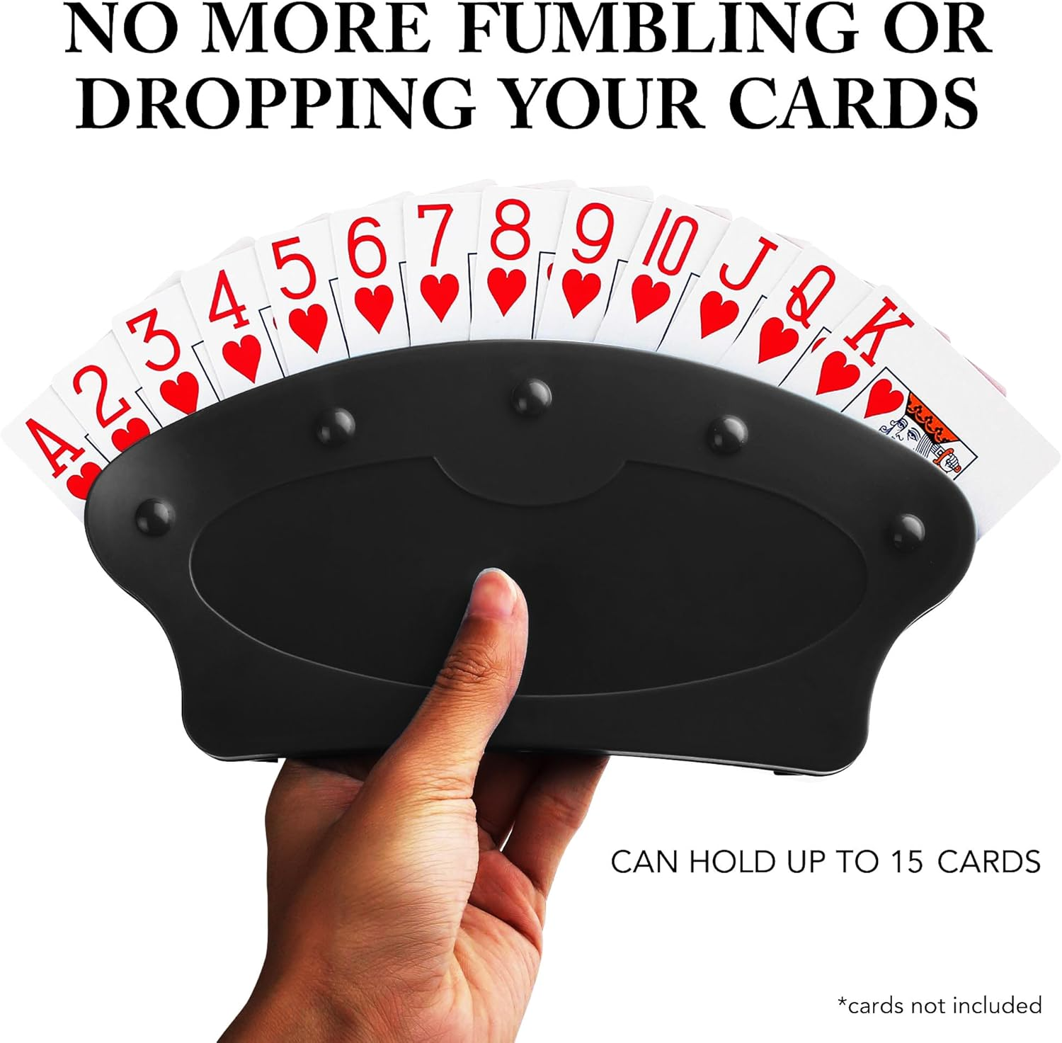 2 Pack Playing Card Holder for Kids Adults, Hands Free Card Holders for Playing Cards, Cards Organizer for Card Game Nights, Canasta, Poker Parties (Black) image number 5