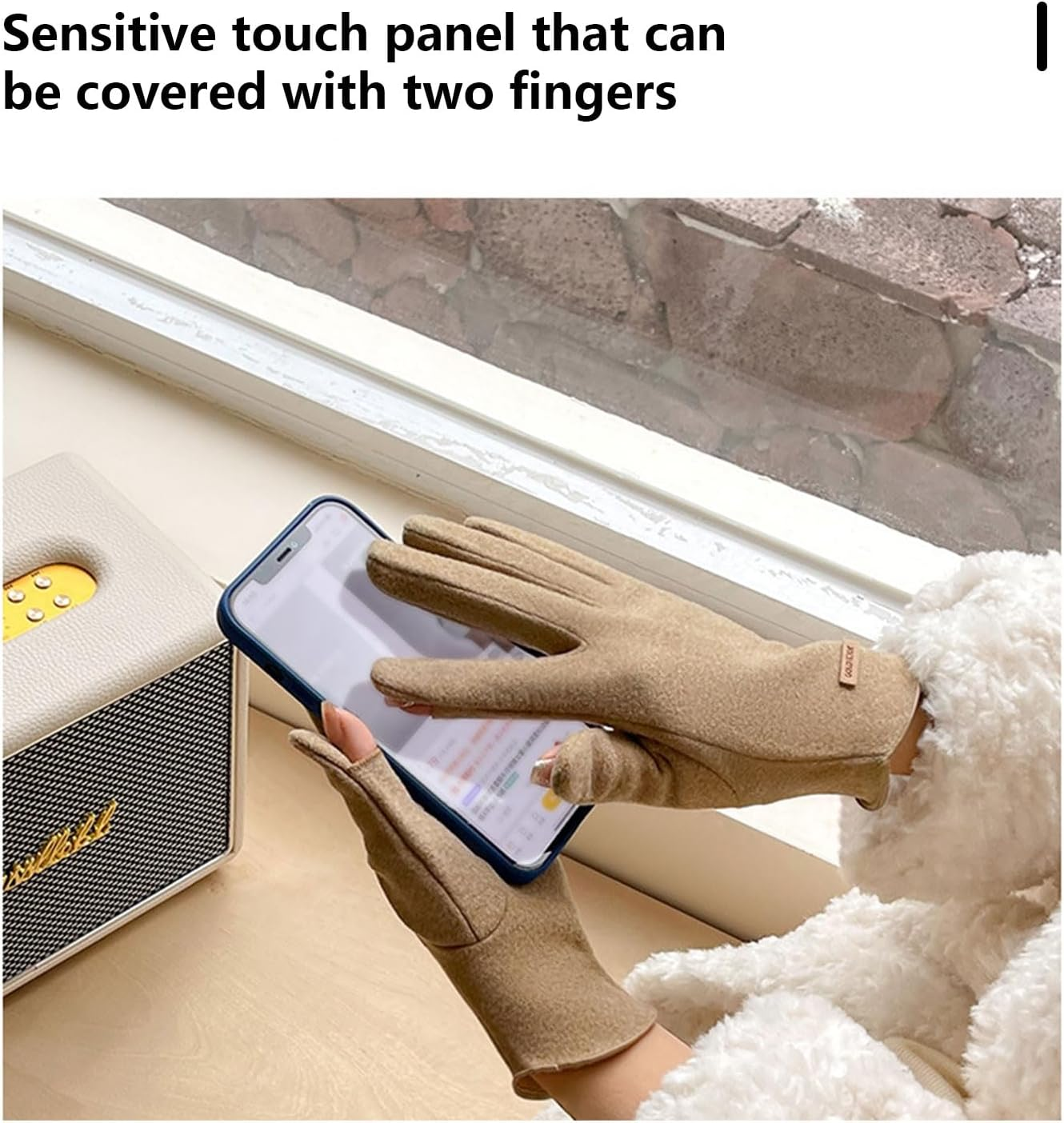 ZVCXOE Women'S Winter Gloves Two-Finger Design Easy to Touch Screen Outdoor Winter Soft Windproof Cold-Proof Lightweight Fashionable Suitable for Commuting to Get off Work or School Cycling image number 6