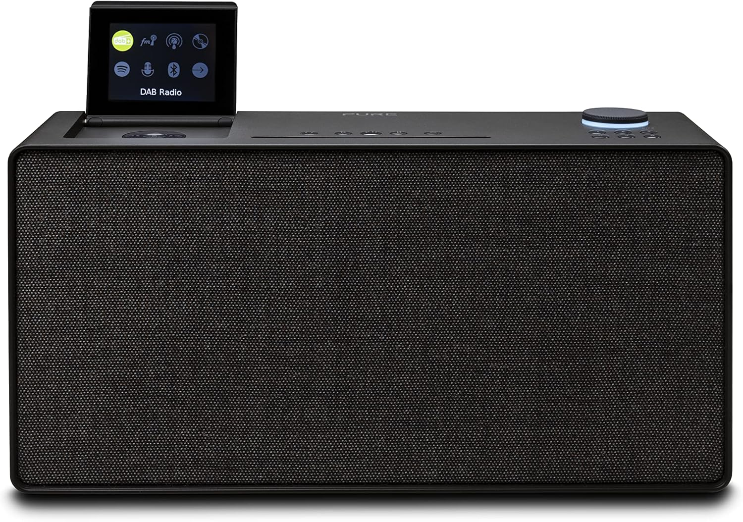Pure Evoke Home All-In-One Stereo Music System - DAB+/FM Radio, Internet Radio, Podcasts, Spotify Connect, Bluetooth, CD, Foldable Colour Display (Coffee Black)