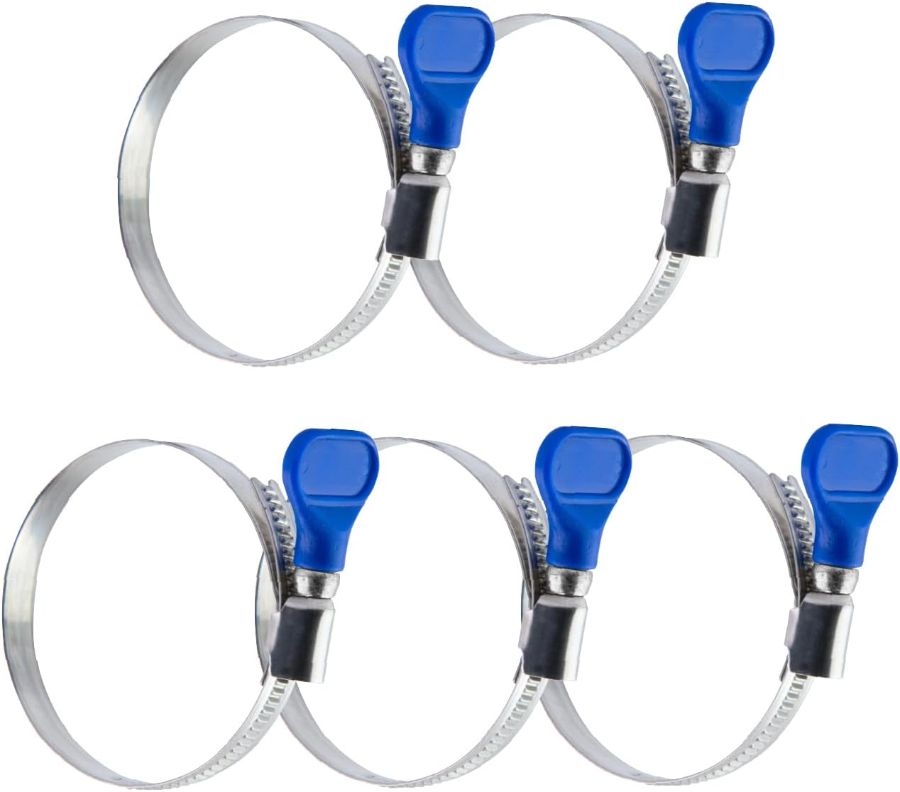 POWERTEC 70332 3 Inch Key Hose Clamp, Thumb Screw Key Adjustable Stainless Steel Hose Clamps for Dust Collection, Dust Collector and Dryer Vent Hose, Pipe Clamp, RV Clamp, Worm Gear Clamp, 5 Pack image number 4