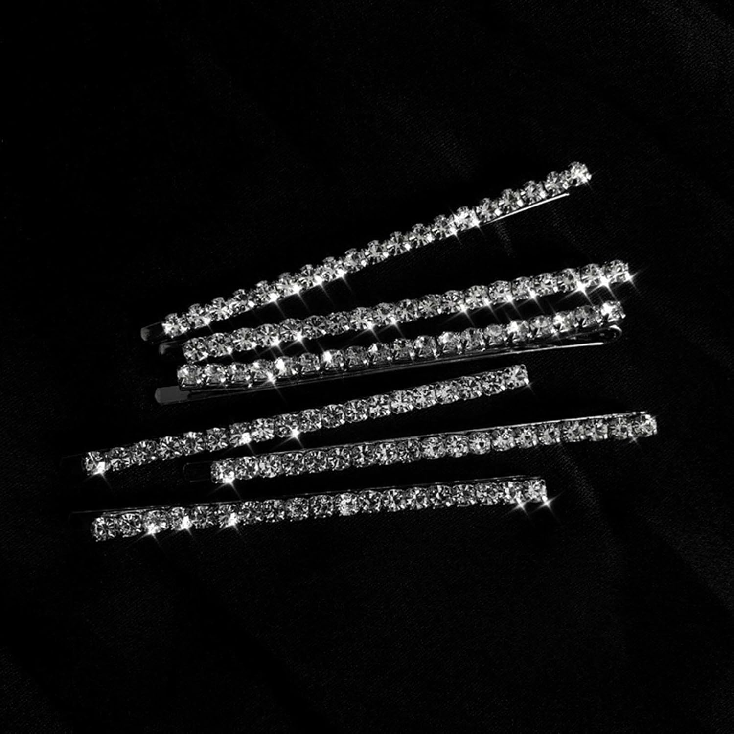 Wendalern Boho Wedding Crystal Hair Pin Vintage Rhinestone Hair Clips Silver Crystal Bobby Pins Shiny Diamond Hair Pins Hair Clip Hair Accessories for Women and Girls (Pack of 1) image number 3