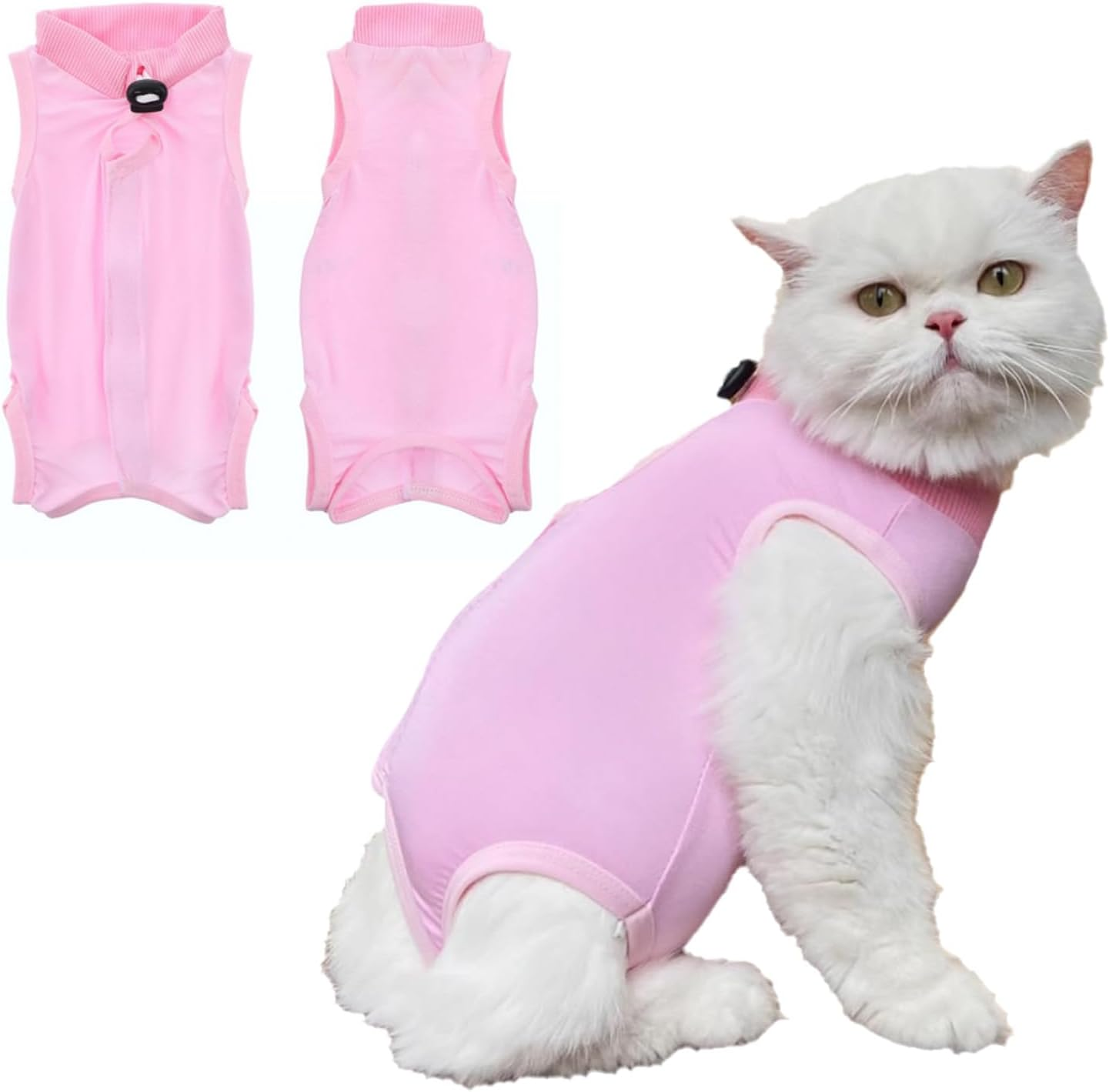 Velmoriah Cat Recovery Suit, Breathable Cat Onesie after Surgery Female for Abdominal Wounds or Skin Diseases, Kitten Surgery Recovery Suit for Cats anti Licking (Pink, S) image number 1