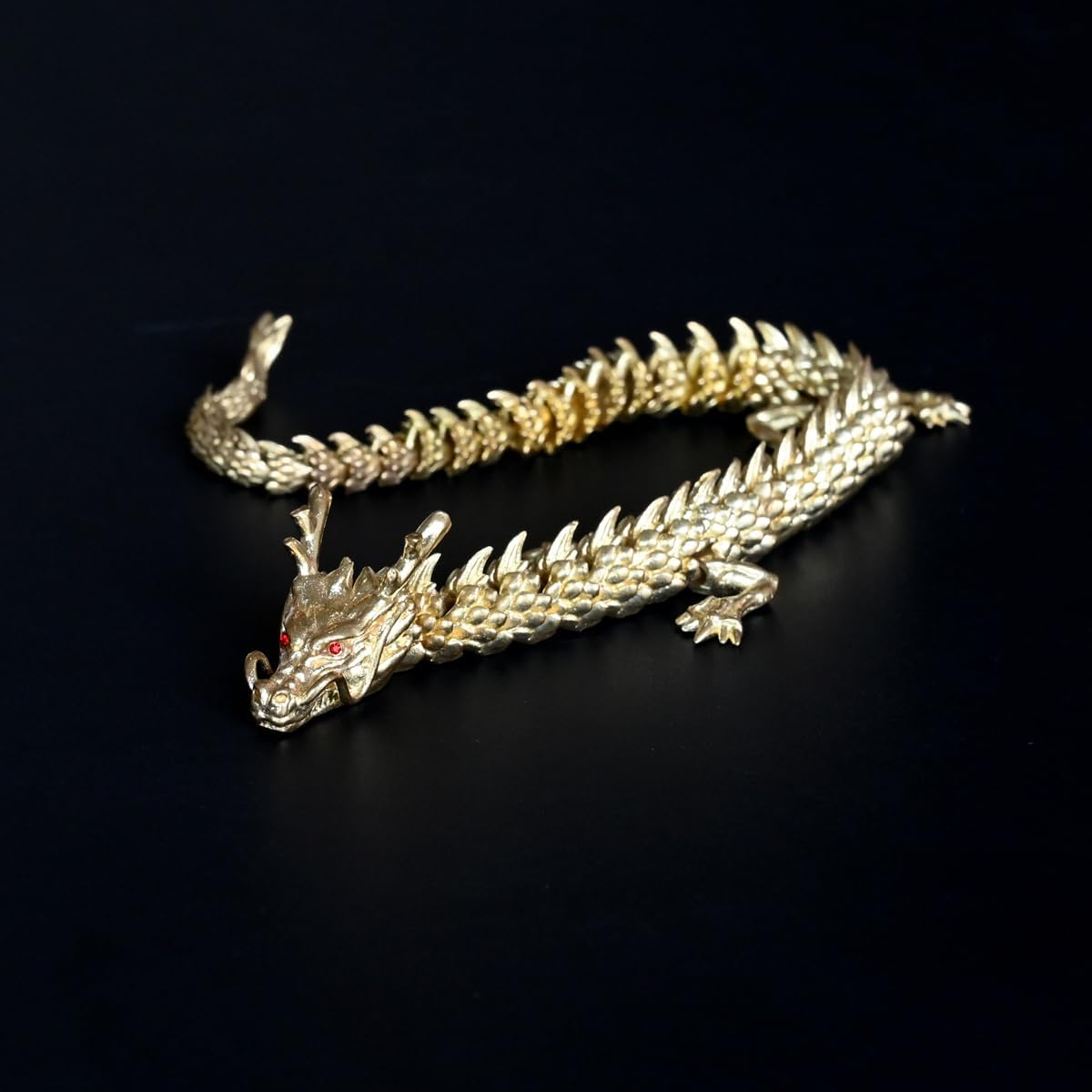 NHDT SW910 Movable Change Shape Dragon Statue. Chinese Brass Decor.Home Office Desk Decoration