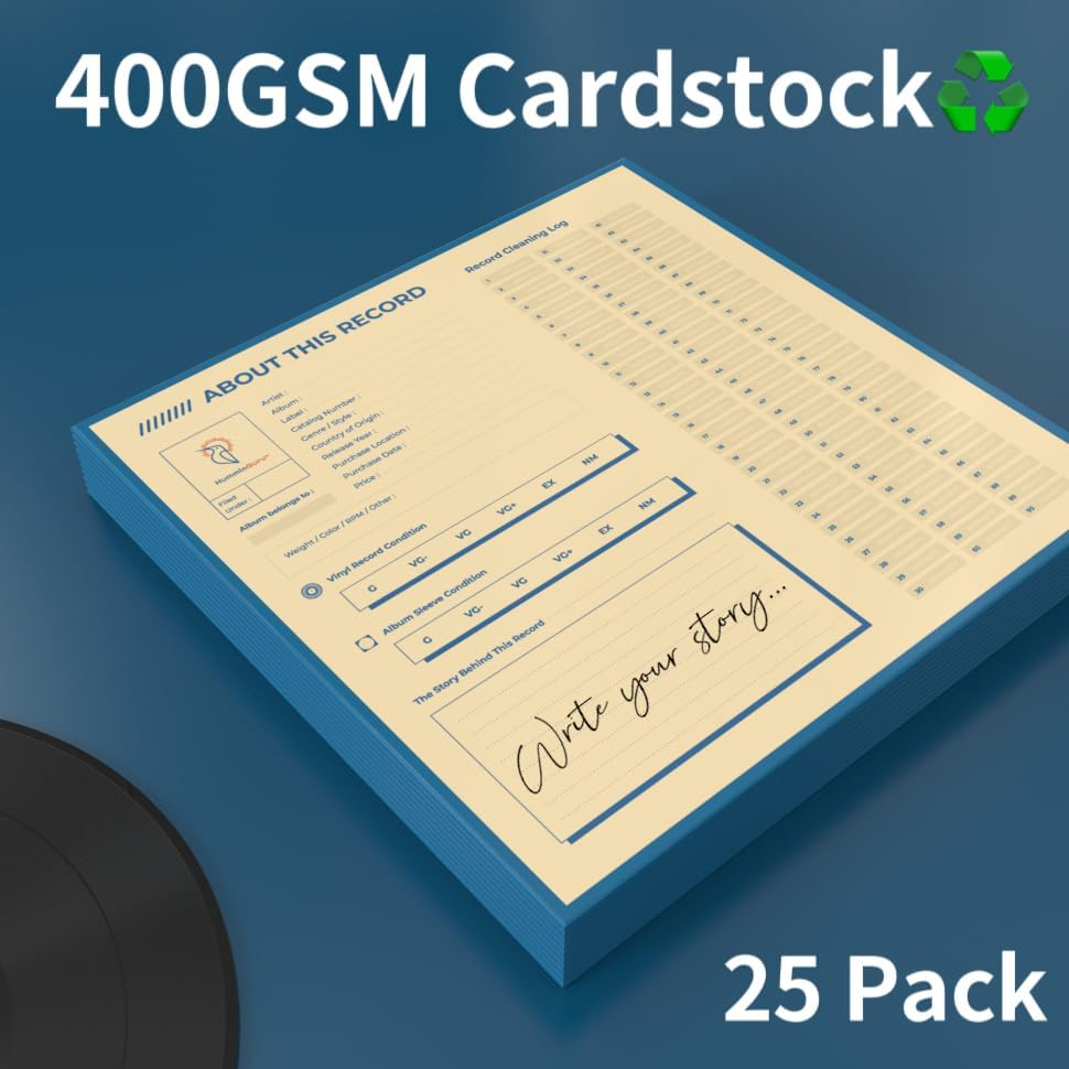 Humminguru 12 Inch Album Jackets, 400GSM Cardboard Vinyl Record Jackets, Blank Cardboard Jackets for Replacing Album Covers and Record Covers, Heavy LP Vinyl Covers, 5Lbs,25Pack (12" Album Jackets) image number 2