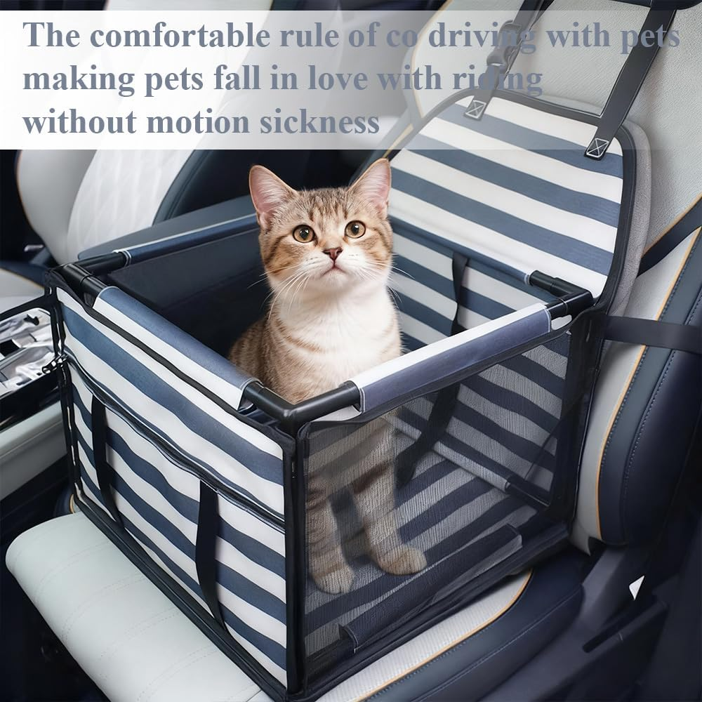 Pet Car Booster Seat, Portable and Breathable, Dog Carrying Bag, Safe and Stable, with Leash and Seat Belt, Waterproof Pet Bag, Suitable for Dogs, Cats image number 5