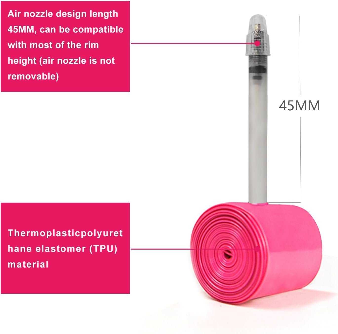 2Pcs Ridenow Bike Inner Tubes 700C X 32-47C TPU 45G Ultralight Bicycle Inner Tube with 45Mm Presta Valves (Include Bike Tube Patch Repair Kit) image number 1